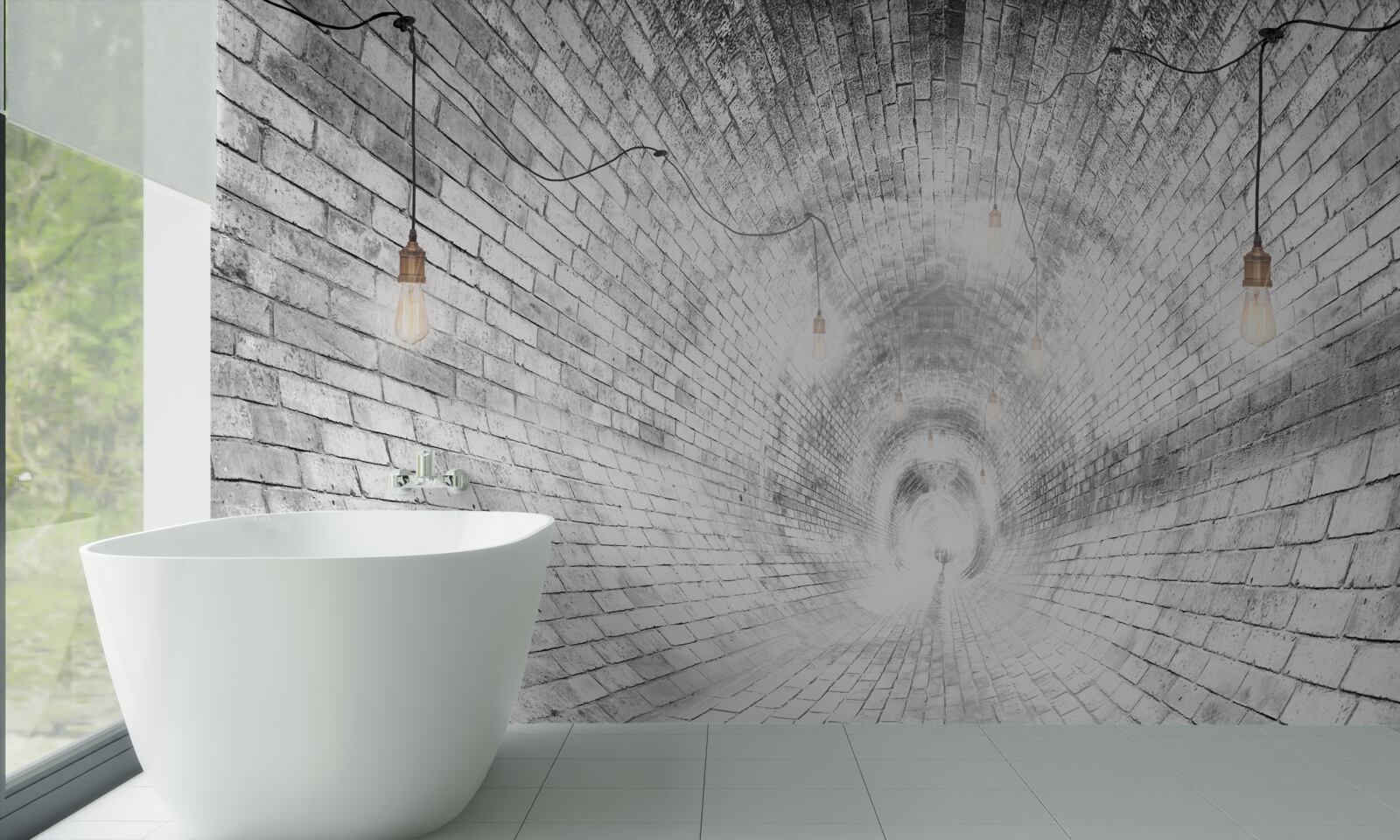 Papier peint un tunnel de briques sans fin