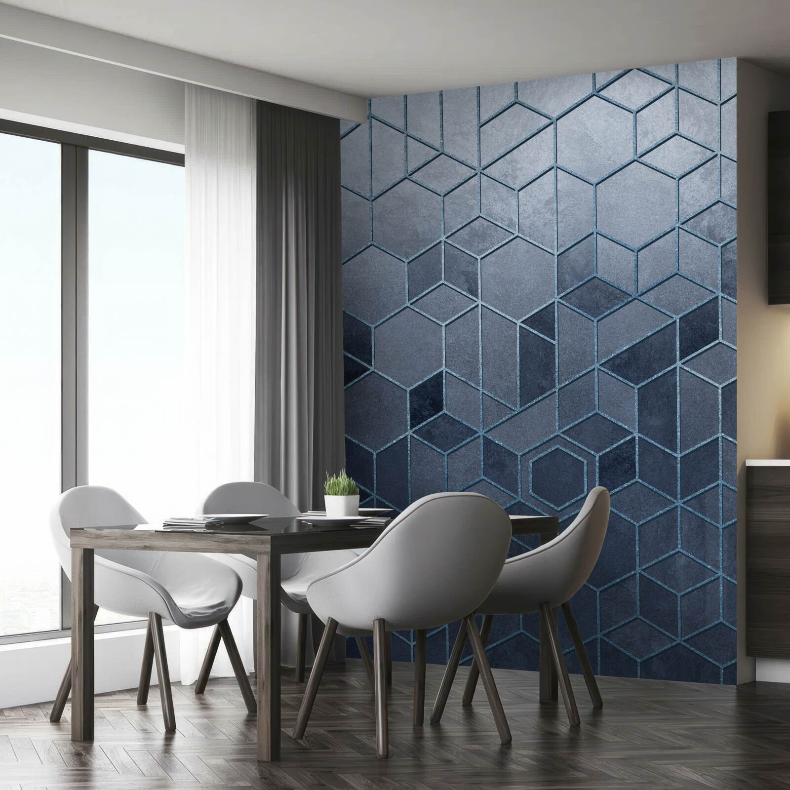 Papier peint géométrie du marbre gris exquis