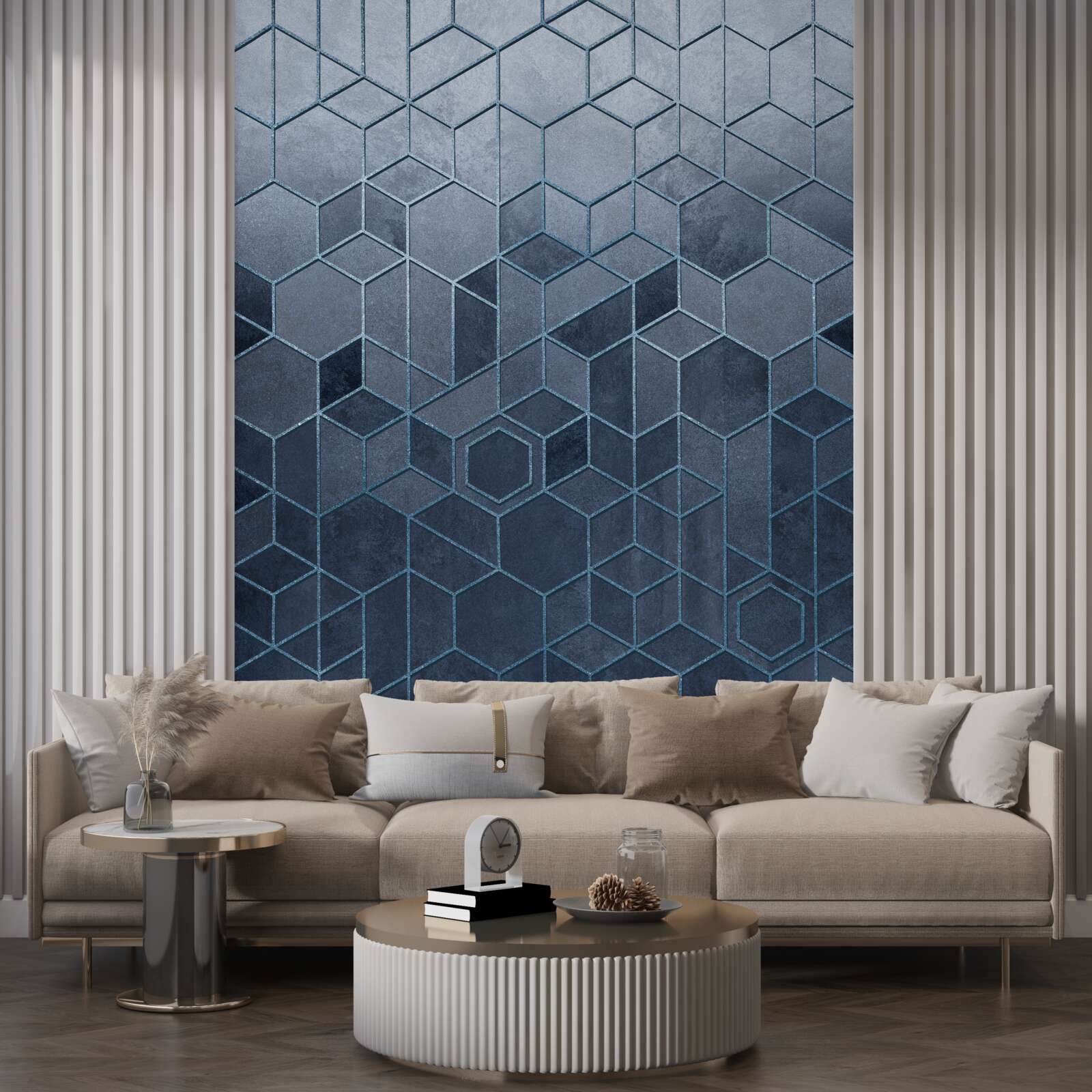 Papier peint géométrie du marbre gris exquis