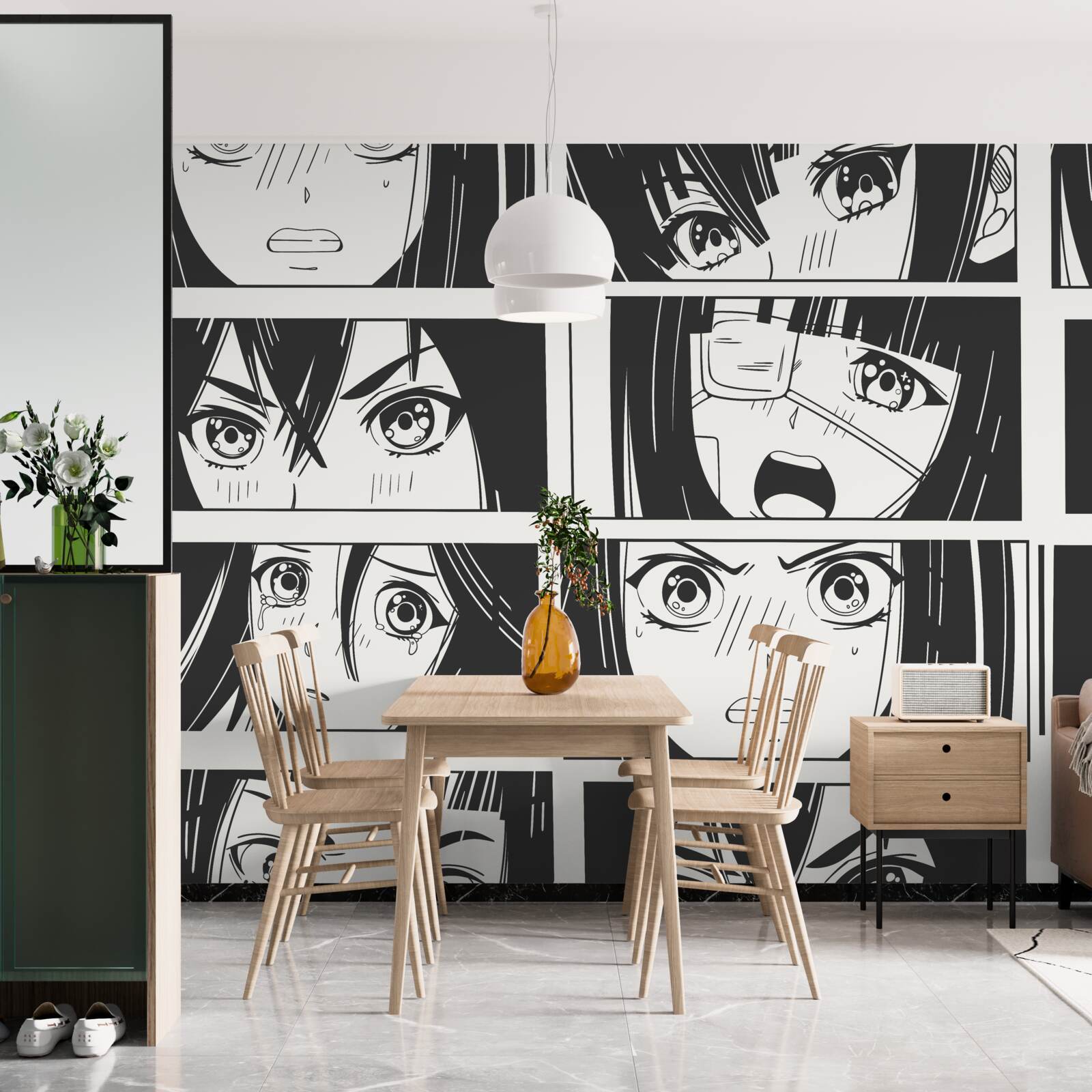 Papier peint une bande dessinée sur les expériences des filles