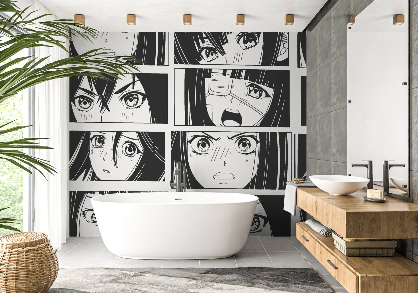 Papier peint une bande dessinée sur les expériences des filles