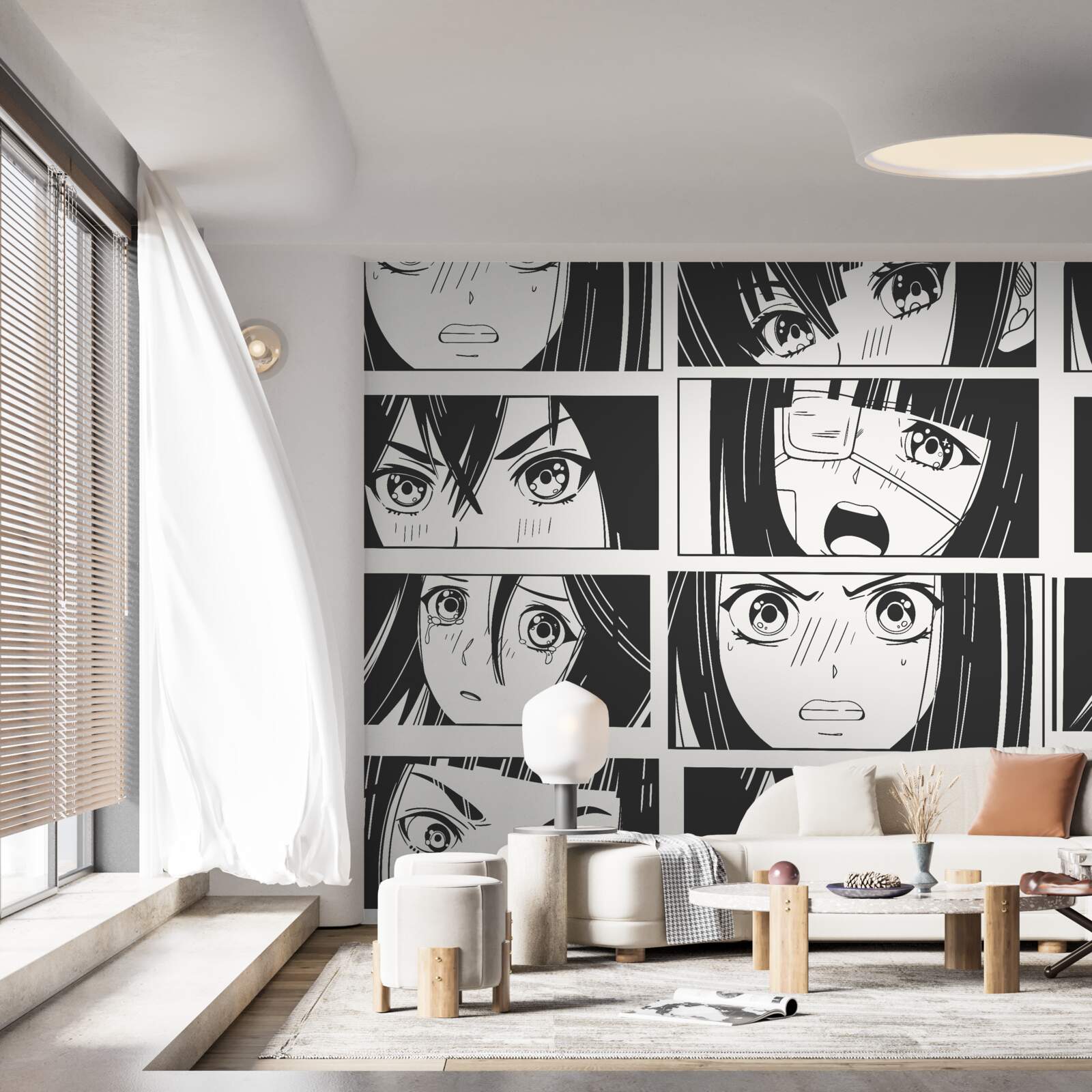 Papier peint une bande dessinée sur les expériences des filles