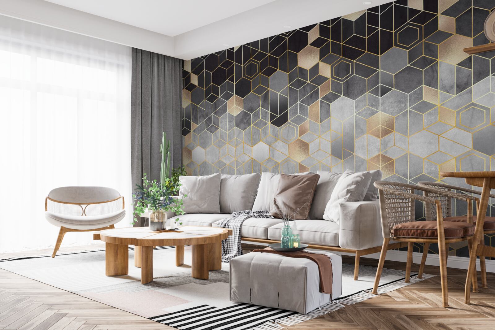 Papier peint image abstraite d'une forêt d'hiver dans le brouillard