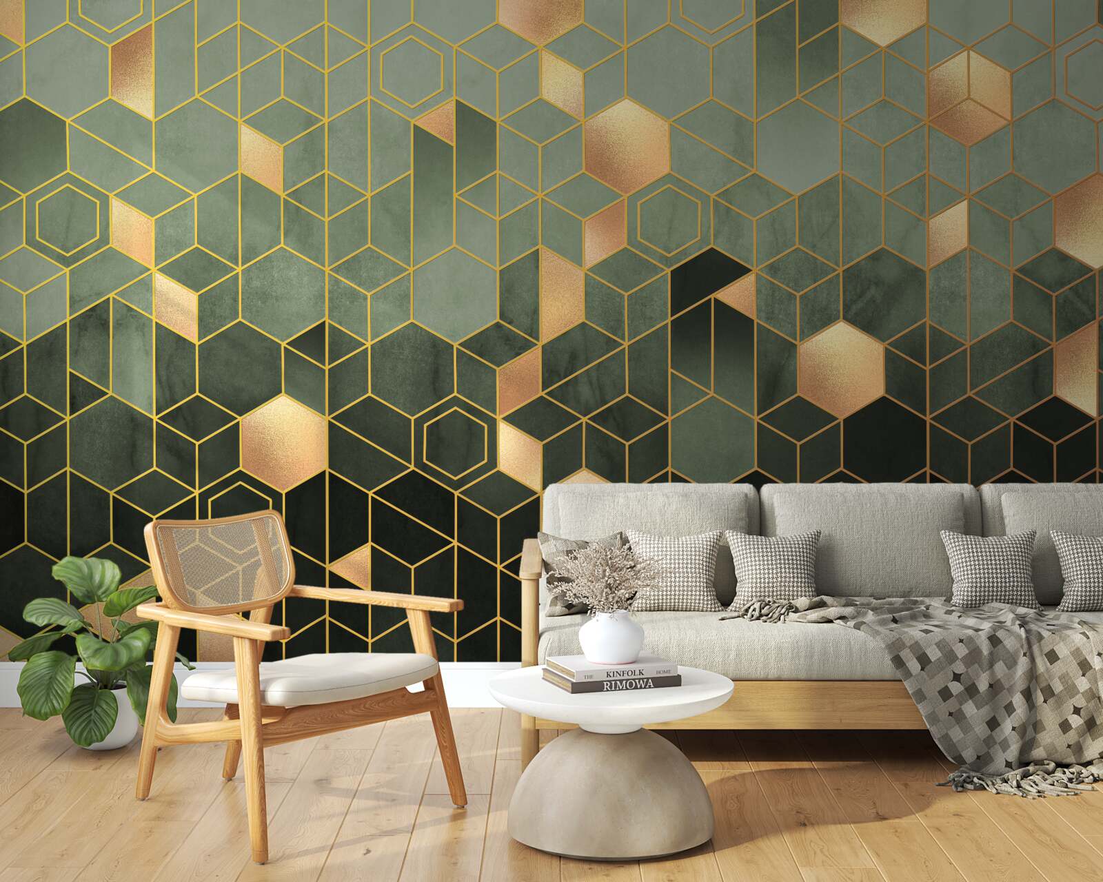 Papier peint la forêt est enveloppée d'un brouillard nocturne, créant des images abstraites