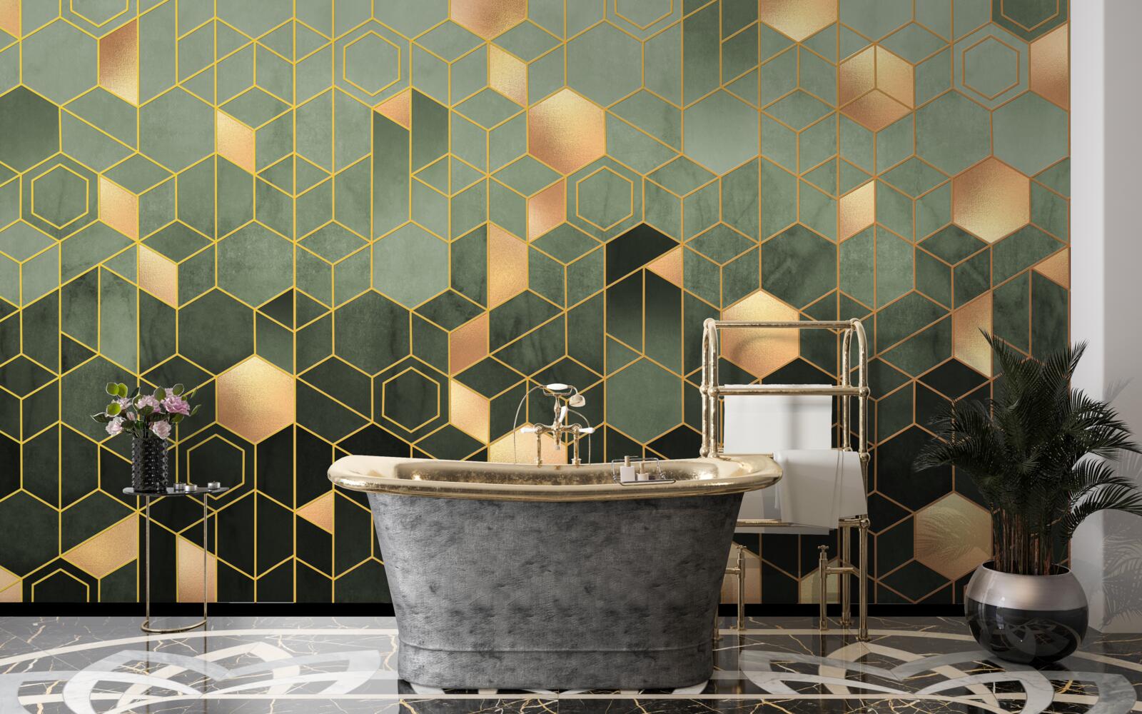 Papier peint la forêt est enveloppée d'un brouillard nocturne, créant des images abstraites