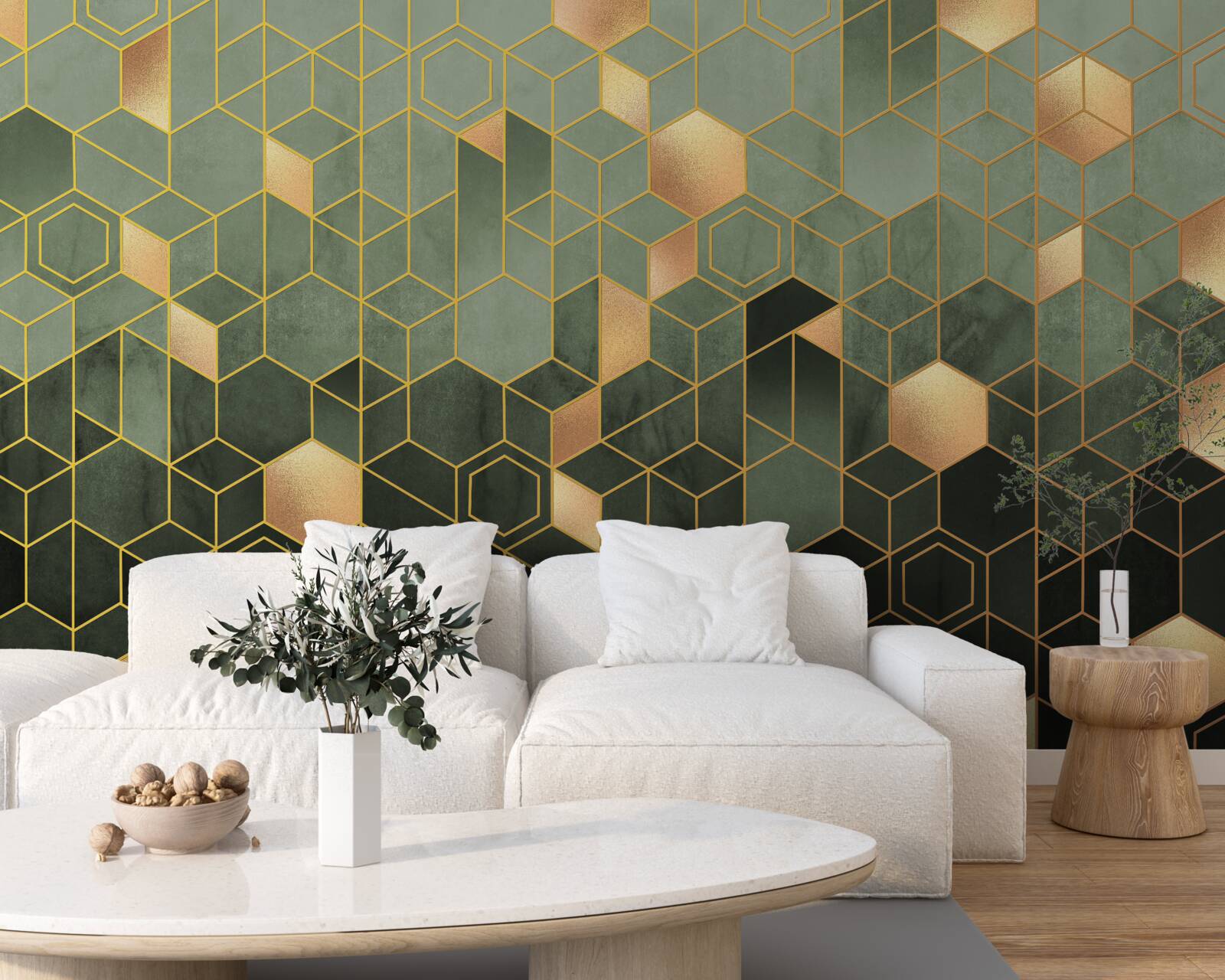 Papier peint la forêt est enveloppée d'un brouillard nocturne, créant des images abstraites