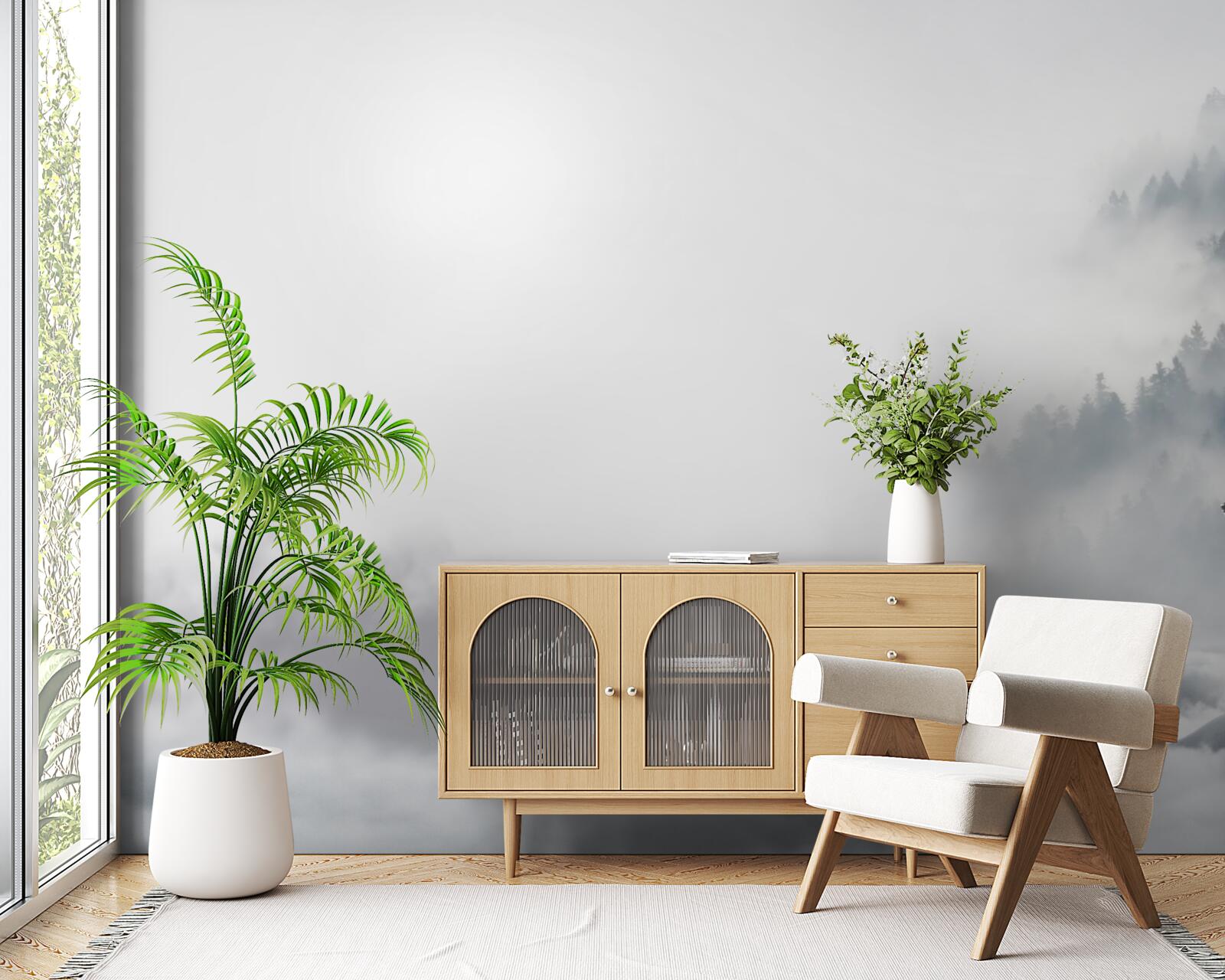 Papier peint on peut entendre les loups hurler dans la forêt d'hiver