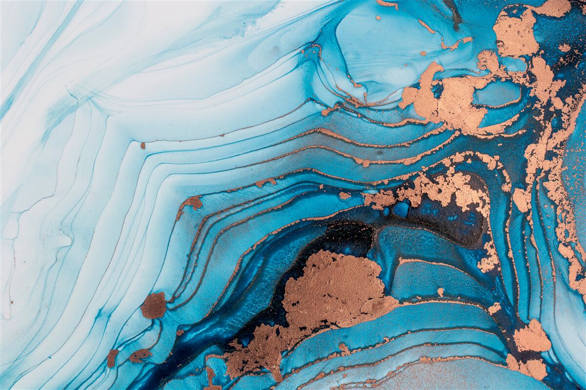 Papier peint l'eau entre en contact avec le sable marbré