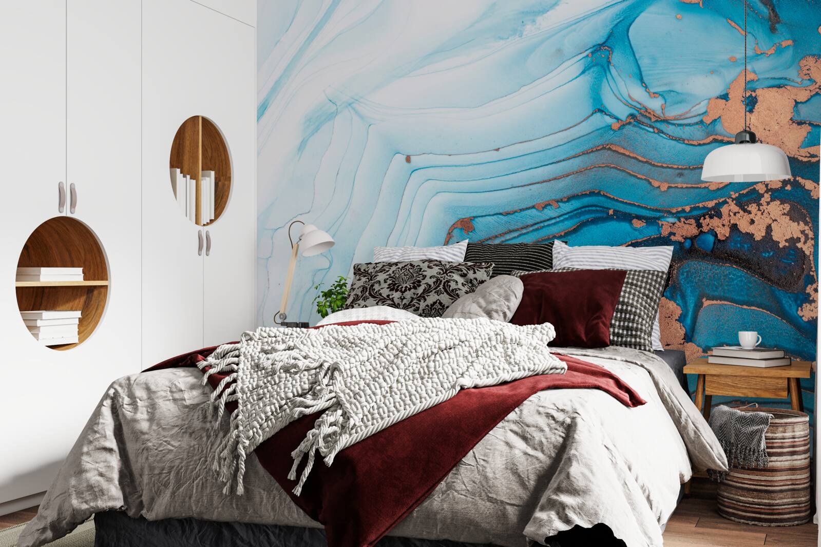 Papier peint l'eau entre en contact avec le sable marbré