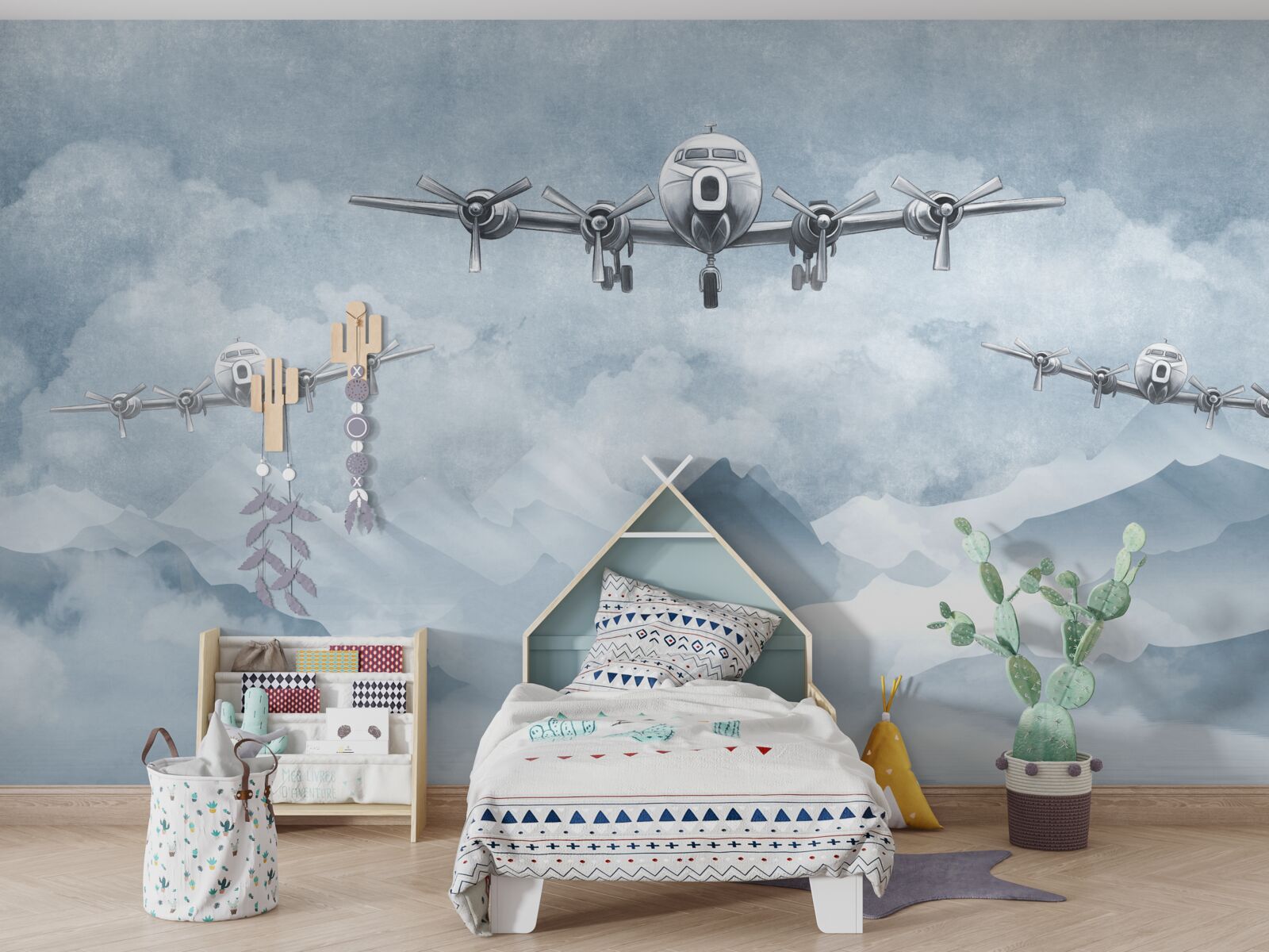 Papier peint les avions survolent les montagnes