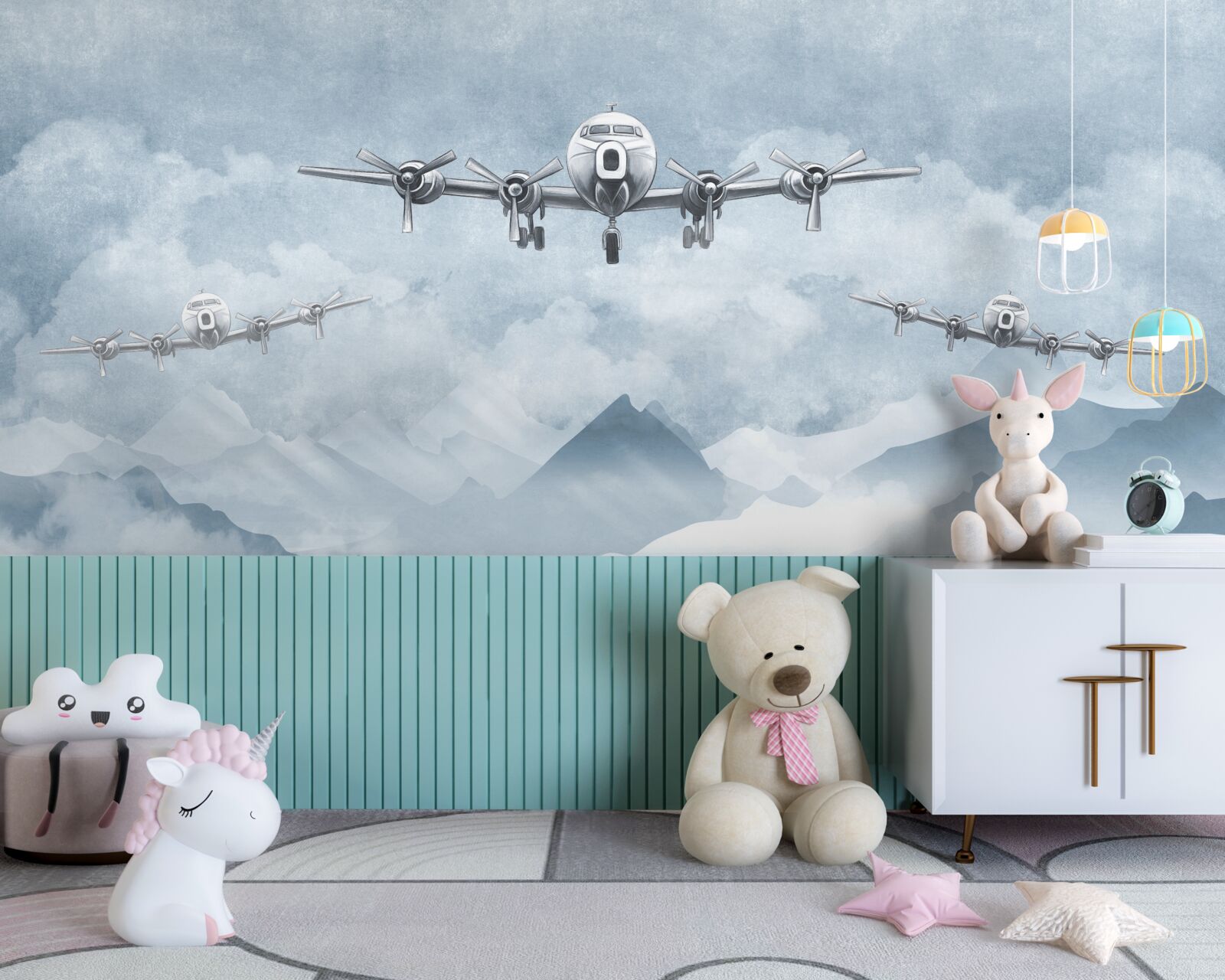 Papier peint les avions survolent les montagnes