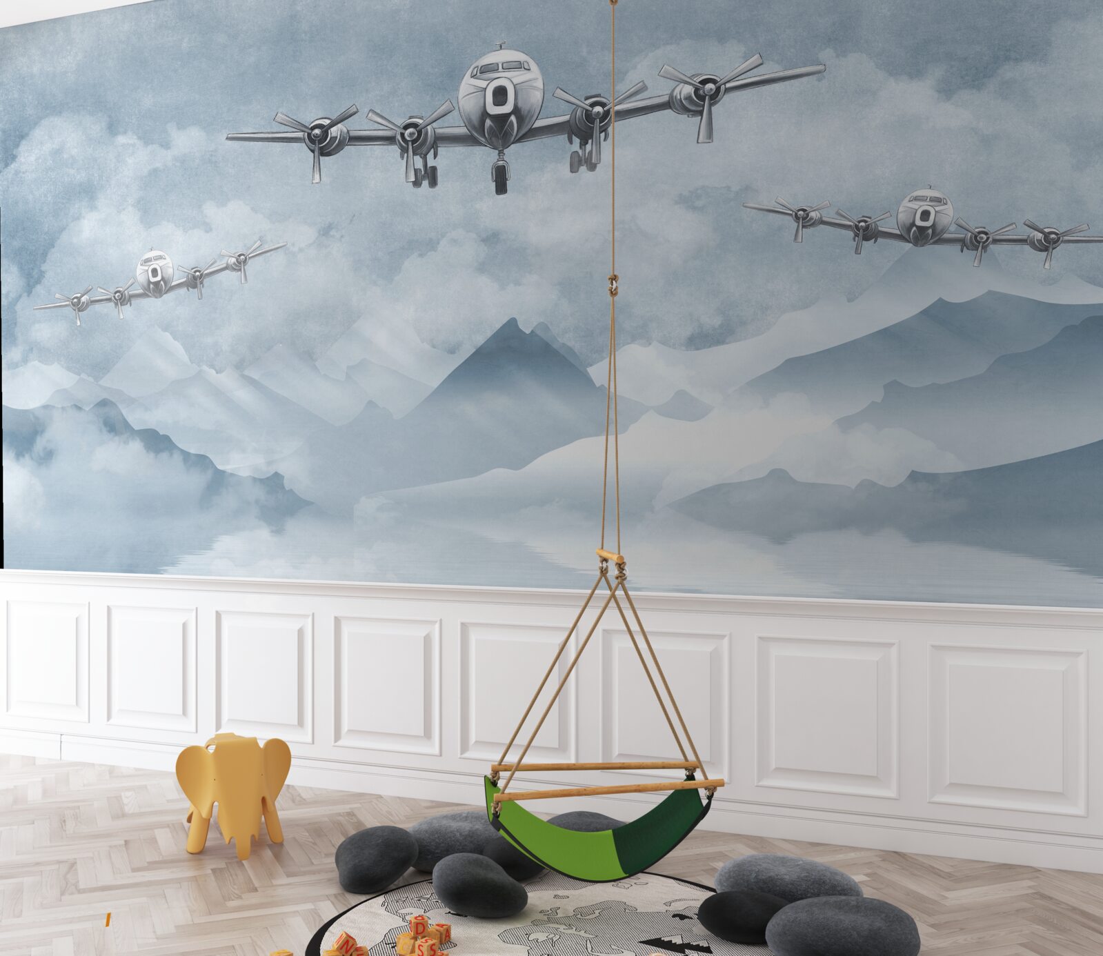 Papier peint les avions survolent les montagnes