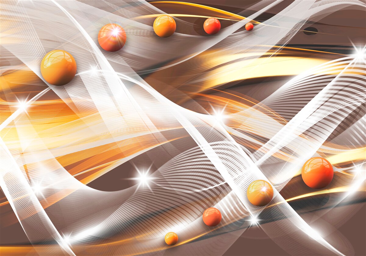 Papier peint Sphères en lévitation dans l'art abstrait