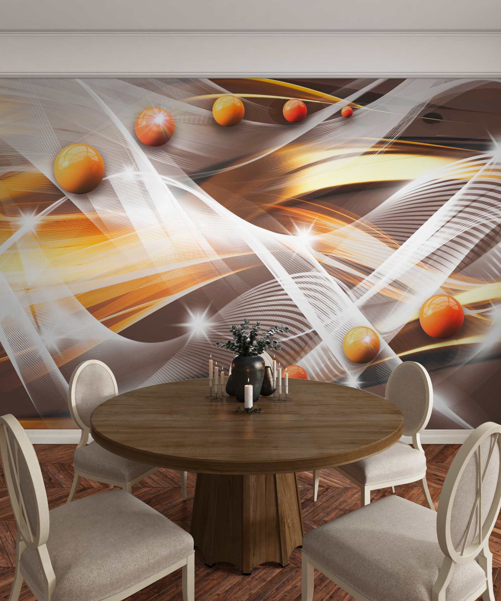 Papier peint Sphères en lévitation dans l'art abstrait