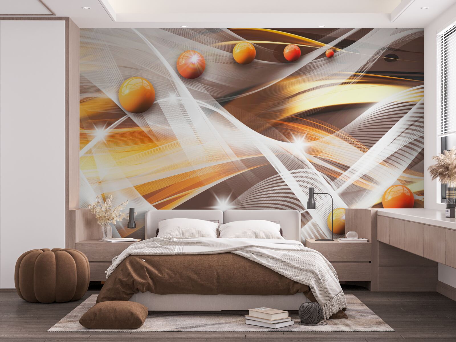 Papier peint Sphères en lévitation dans l'art abstrait