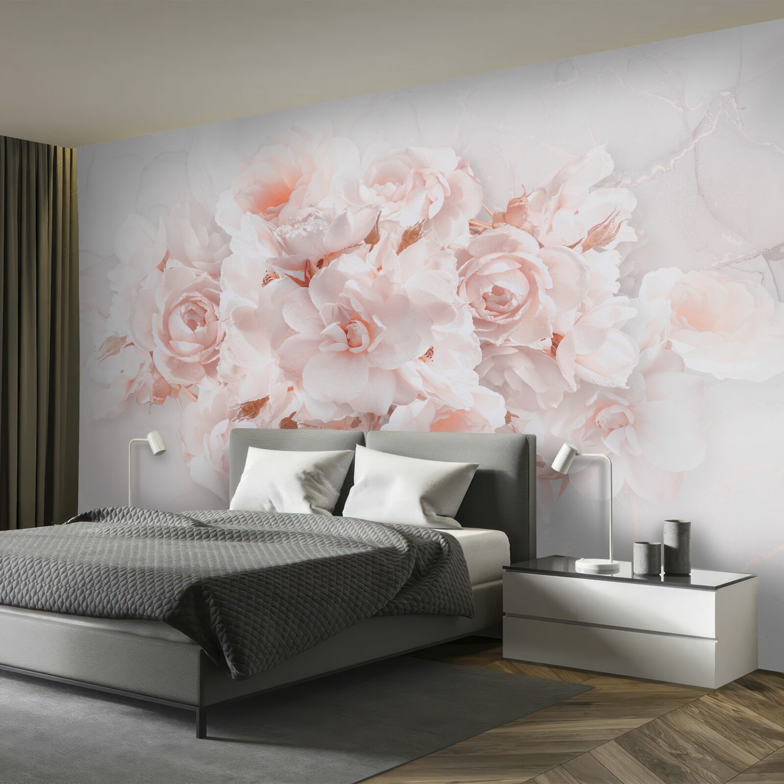 Papier peint composition de pivoines exquises