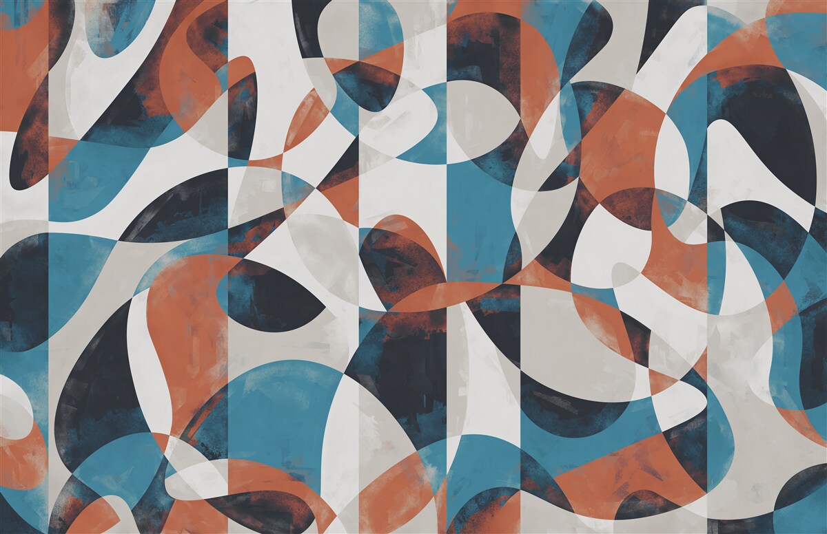 Papier peint figures abstraites