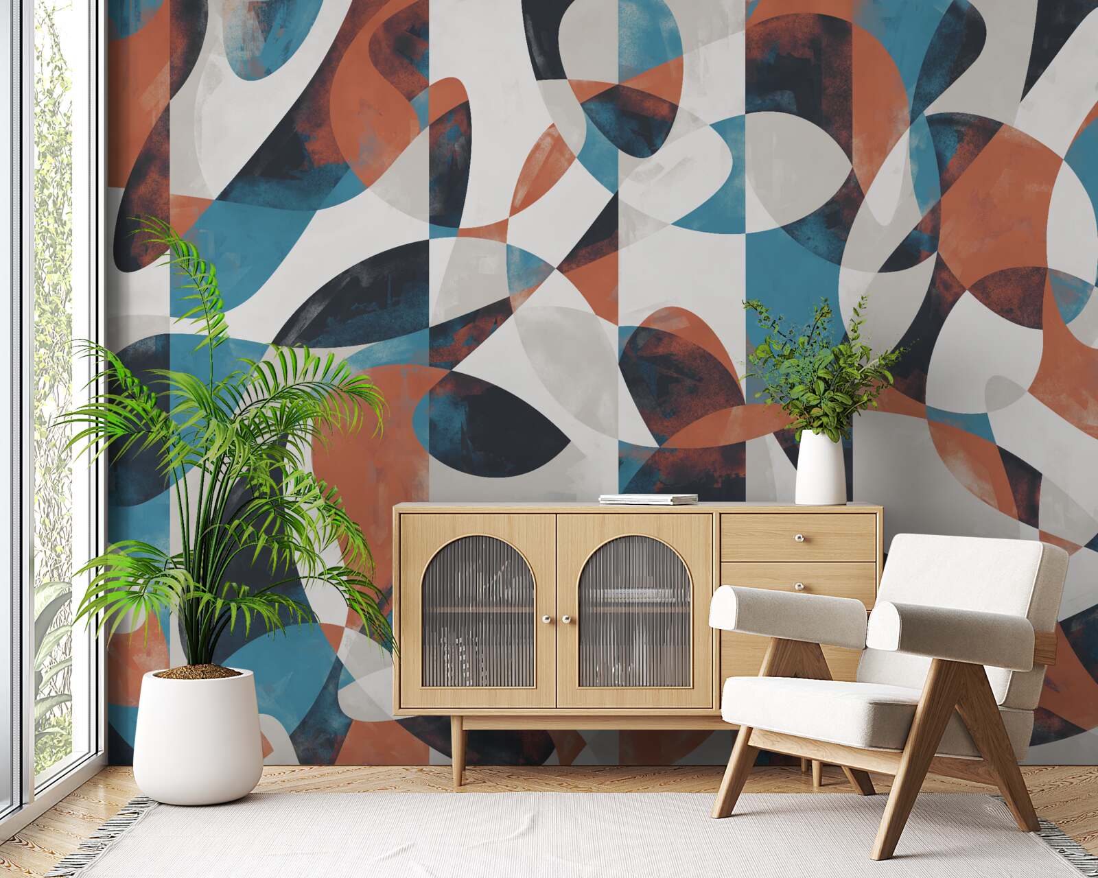 Papier peint figures abstraites