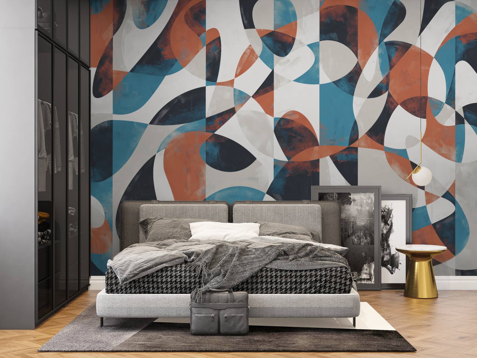 Papier peint figures abstraites