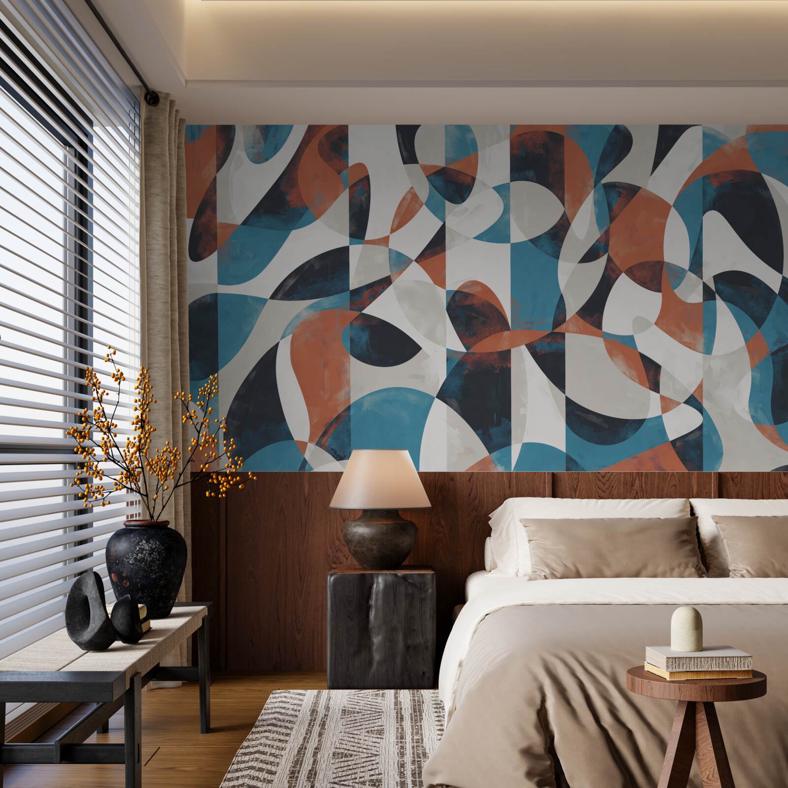 Papier peint figures abstraites