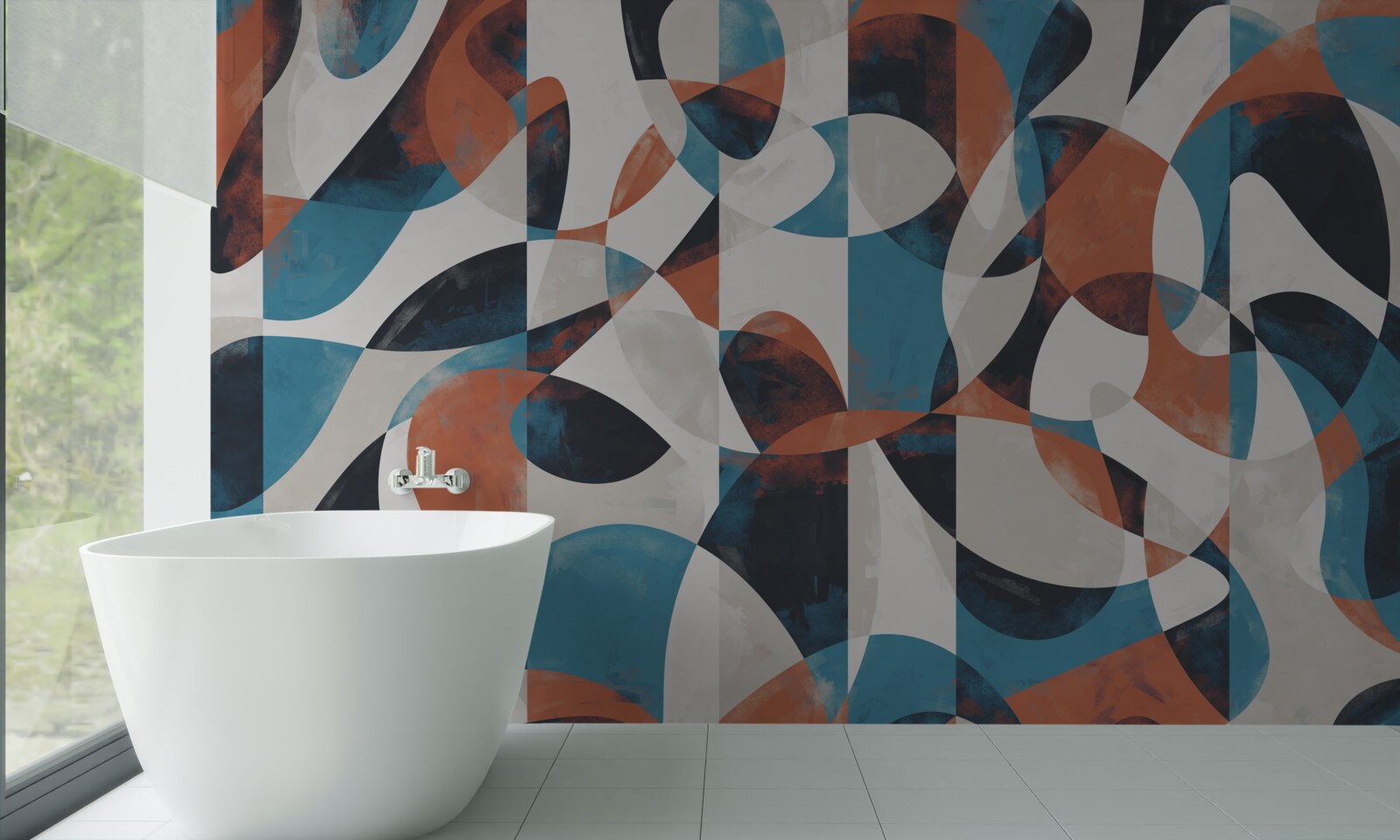 Papier peint figures abstraites