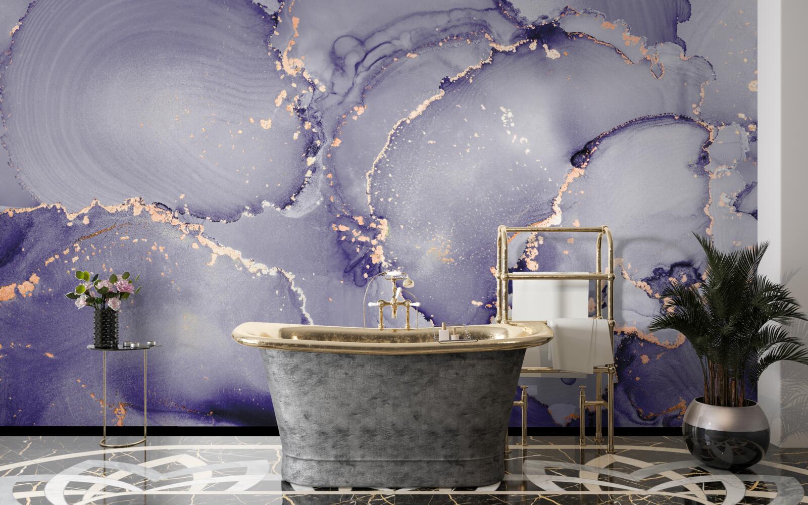 Papier peint lilas violet marbre