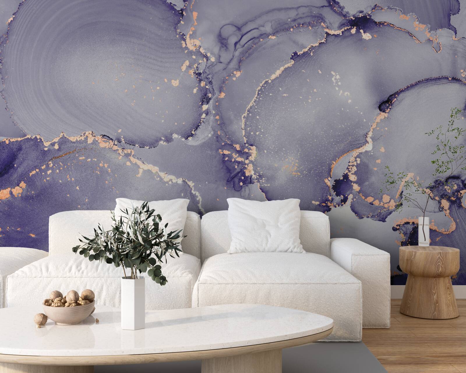 Papier peint lilas violet marbre