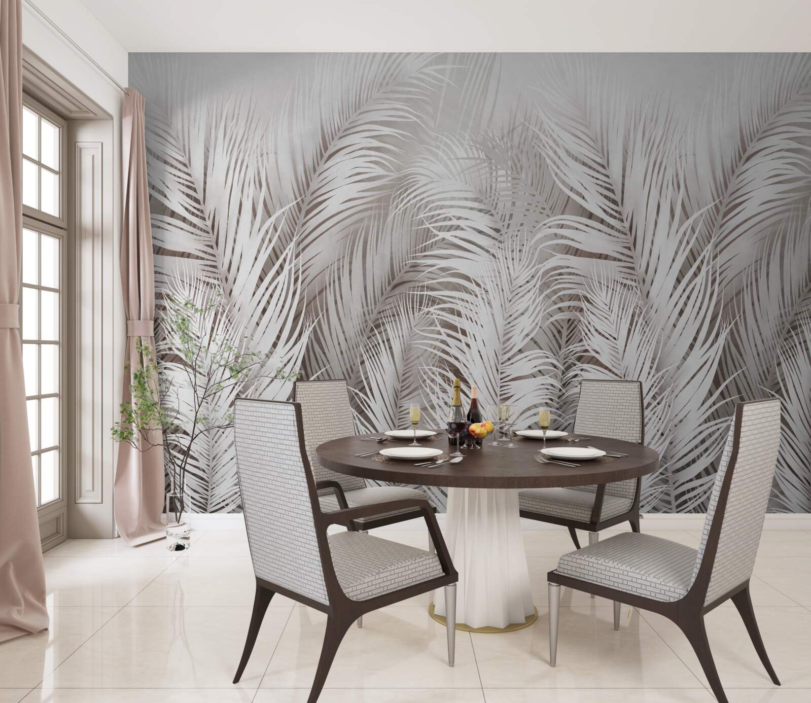 Papier peint fougère luxuriante et lumineuse