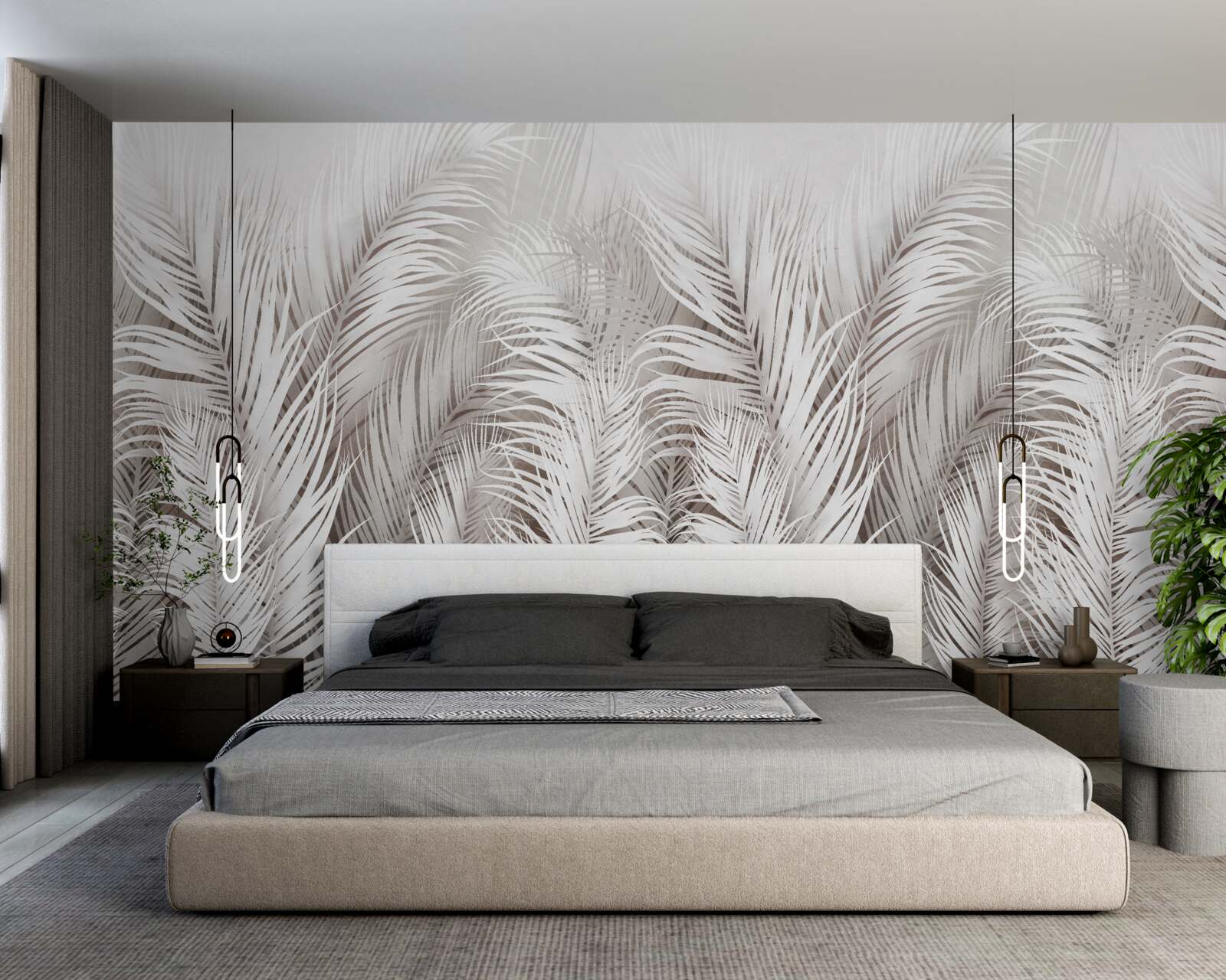 Papier peint fougère luxuriante et lumineuse