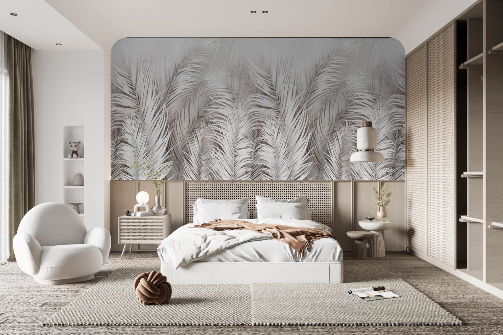 Papier peint fougère luxuriante et lumineuse