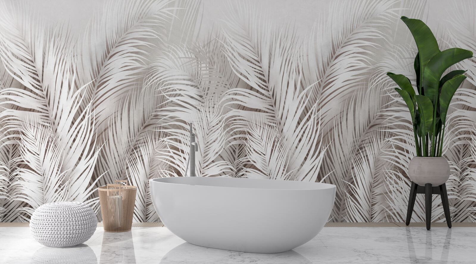 Papier peint fougère luxuriante et lumineuse