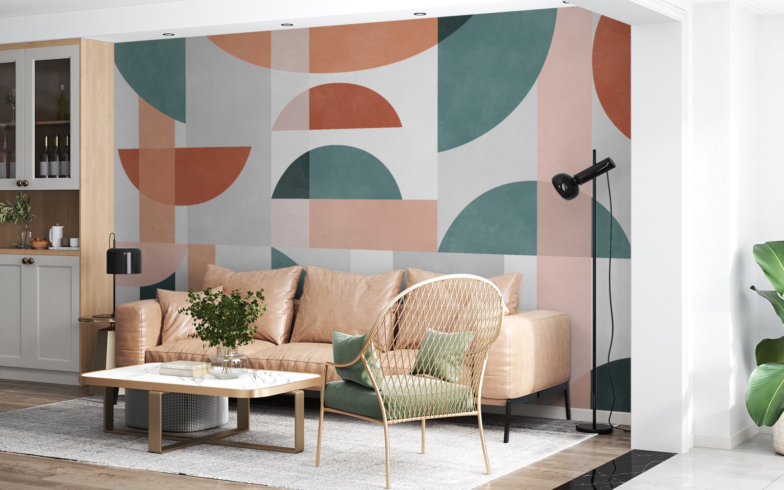 Papier peint formes géométriques dans l'abstraction