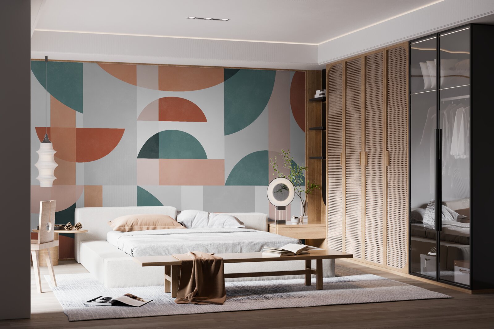 Papier peint formes géométriques dans l'abstraction