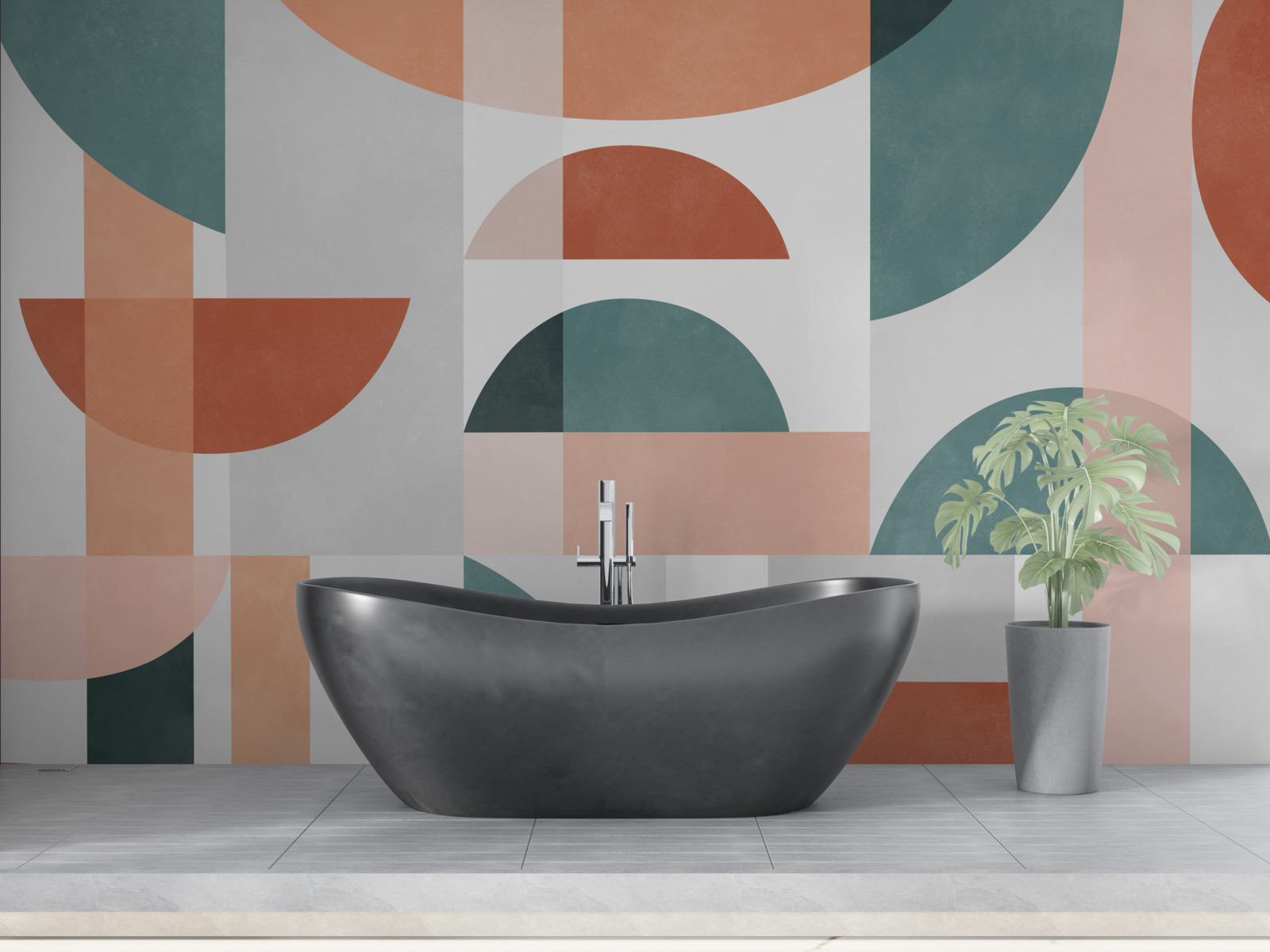 Papier peint formes géométriques dans l'abstraction