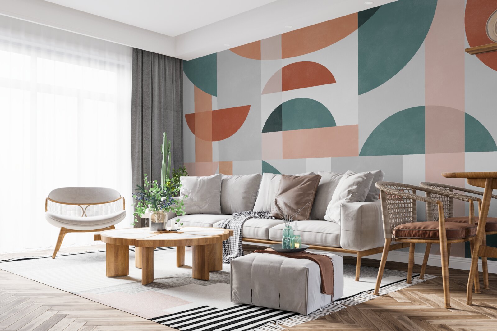 Papier peint formes géométriques dans l'abstraction