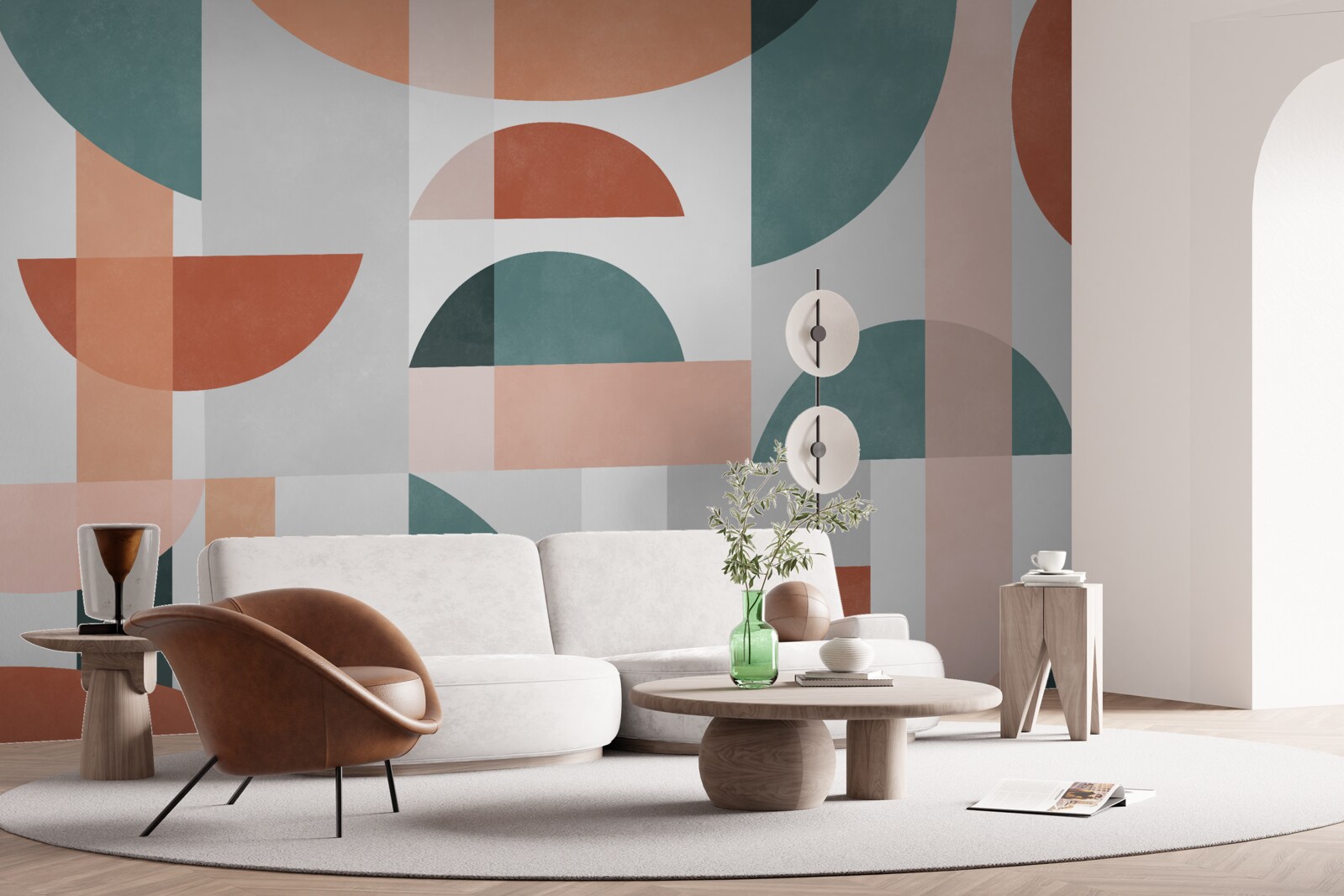 Papier peint formes géométriques dans l'abstraction