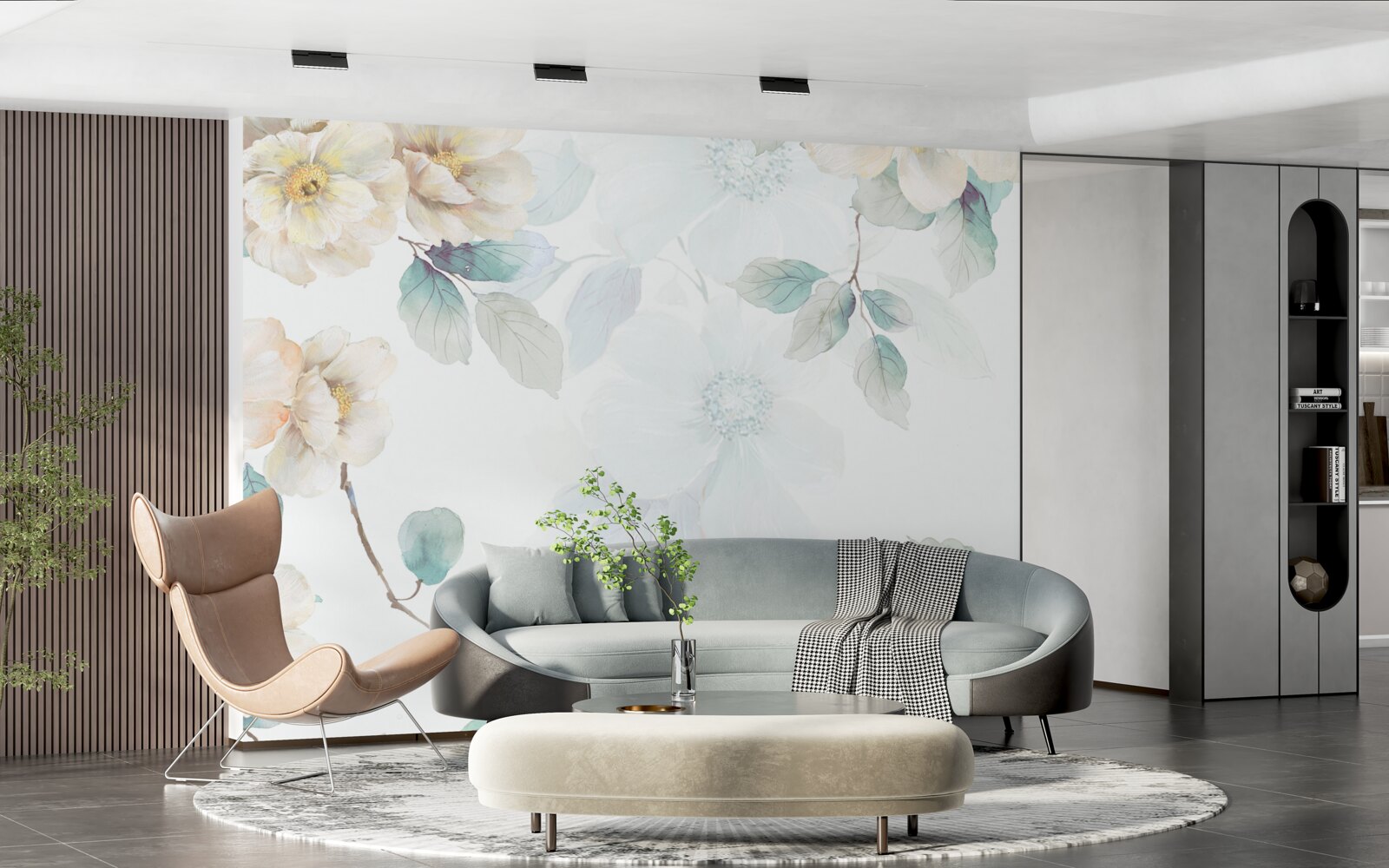 Papier peint les boutons floraux se développent doucement sur les branches