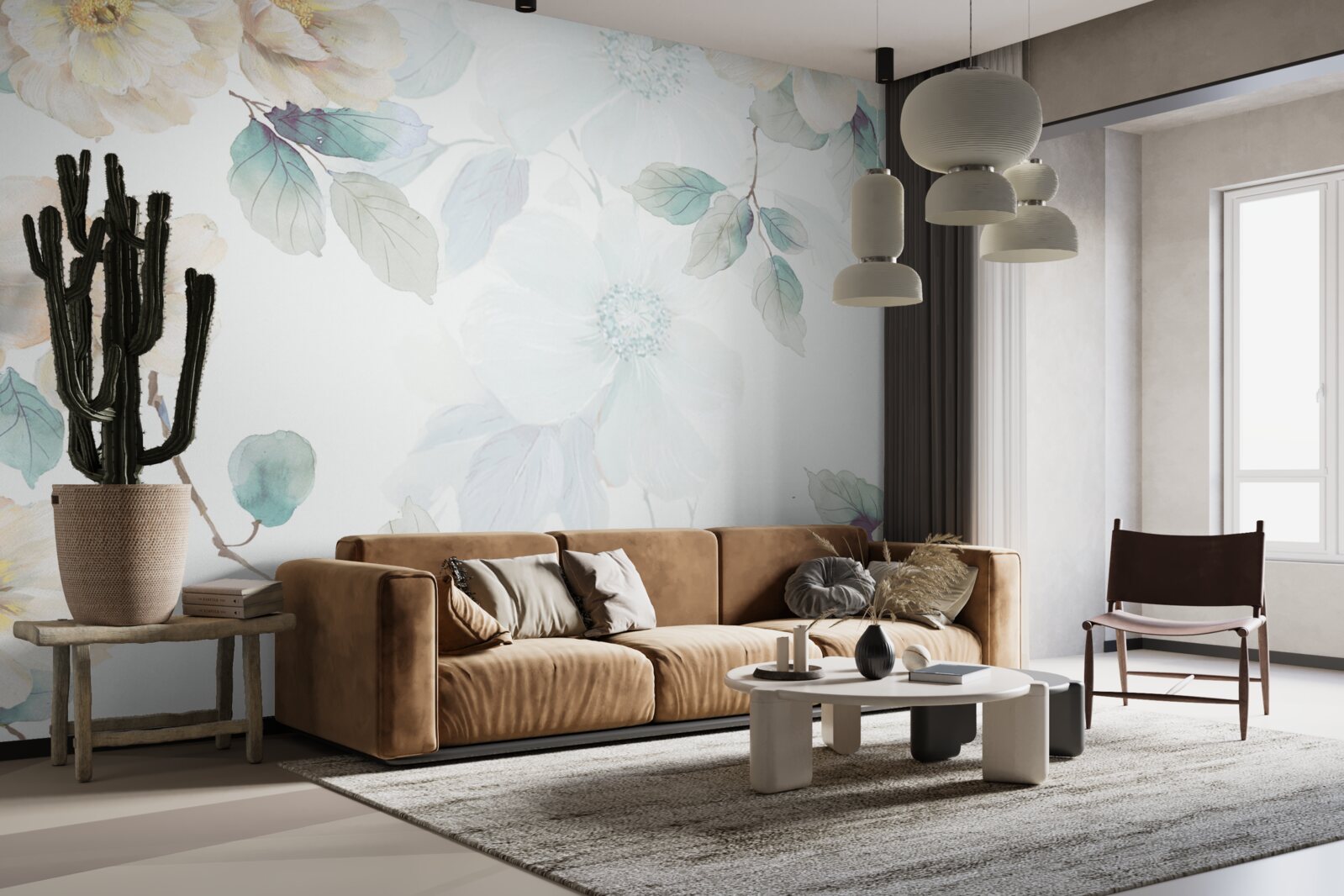 Papier peint les boutons floraux se développent doucement sur les branches