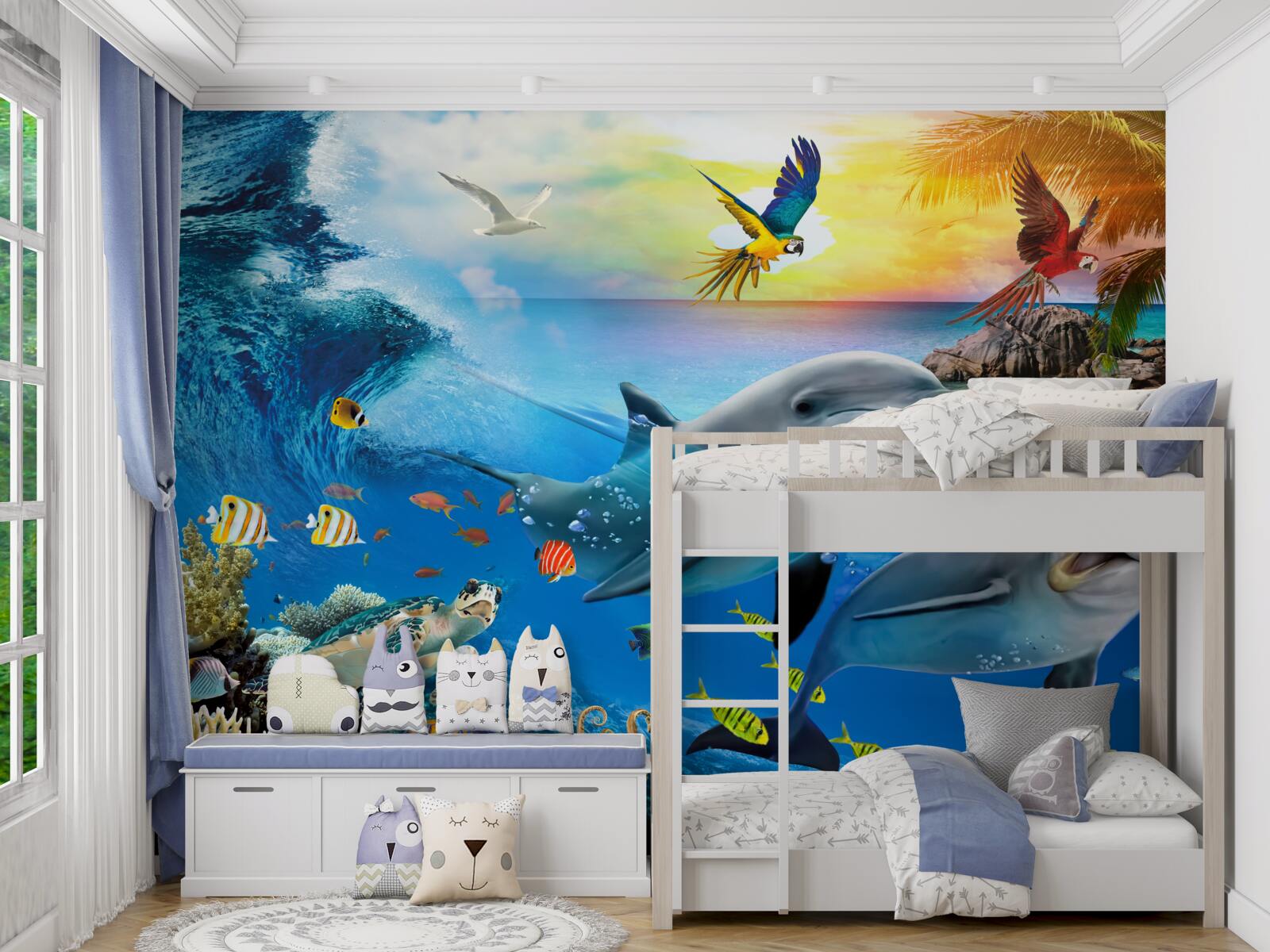 Papier peint L'aube attend les dauphins