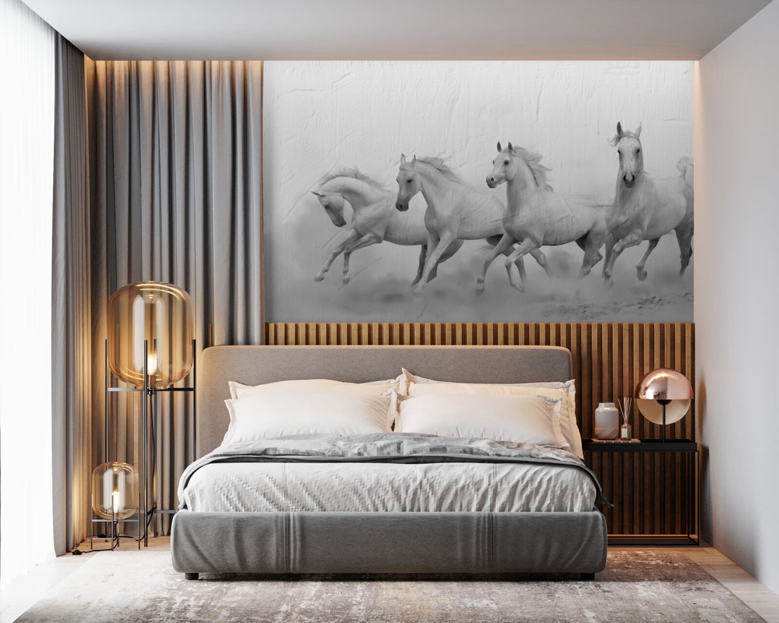 Papier peint groupe de chevaux