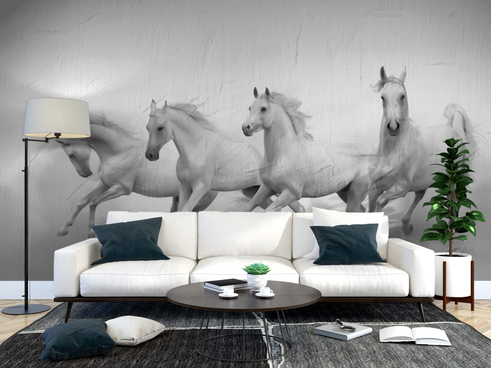 Papier peint groupe de chevaux