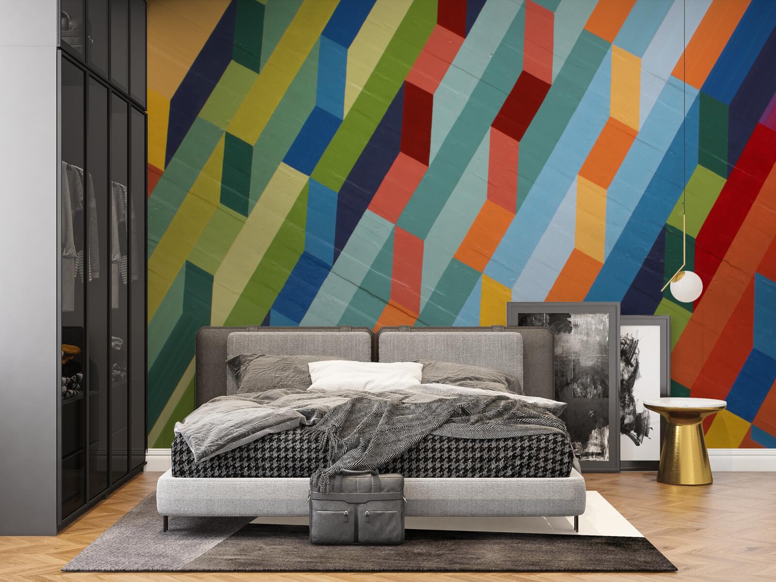 Papier peint des formes rectangulaires dans des couleurs riches