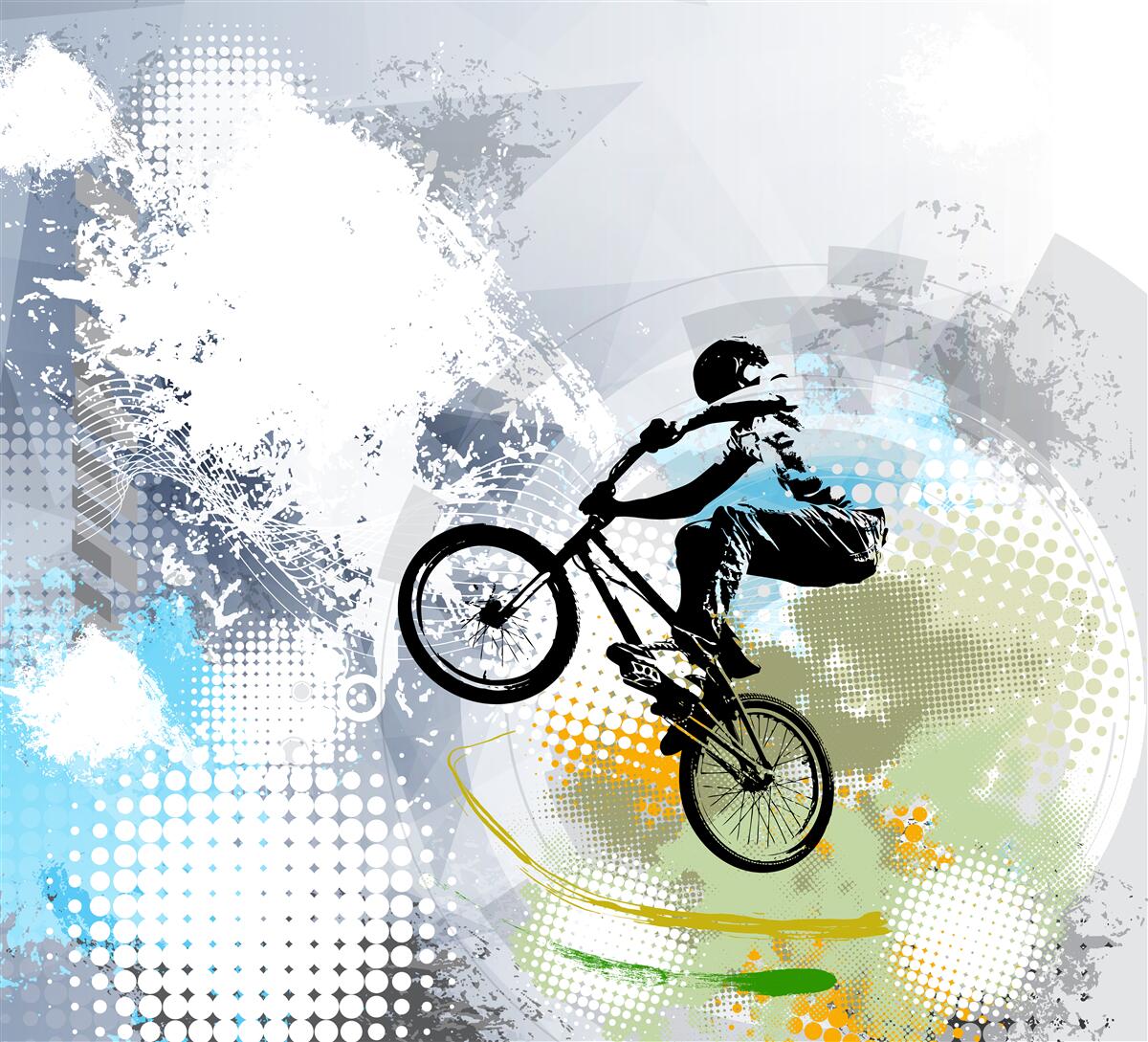 Papier peint graffiti de motocycliste