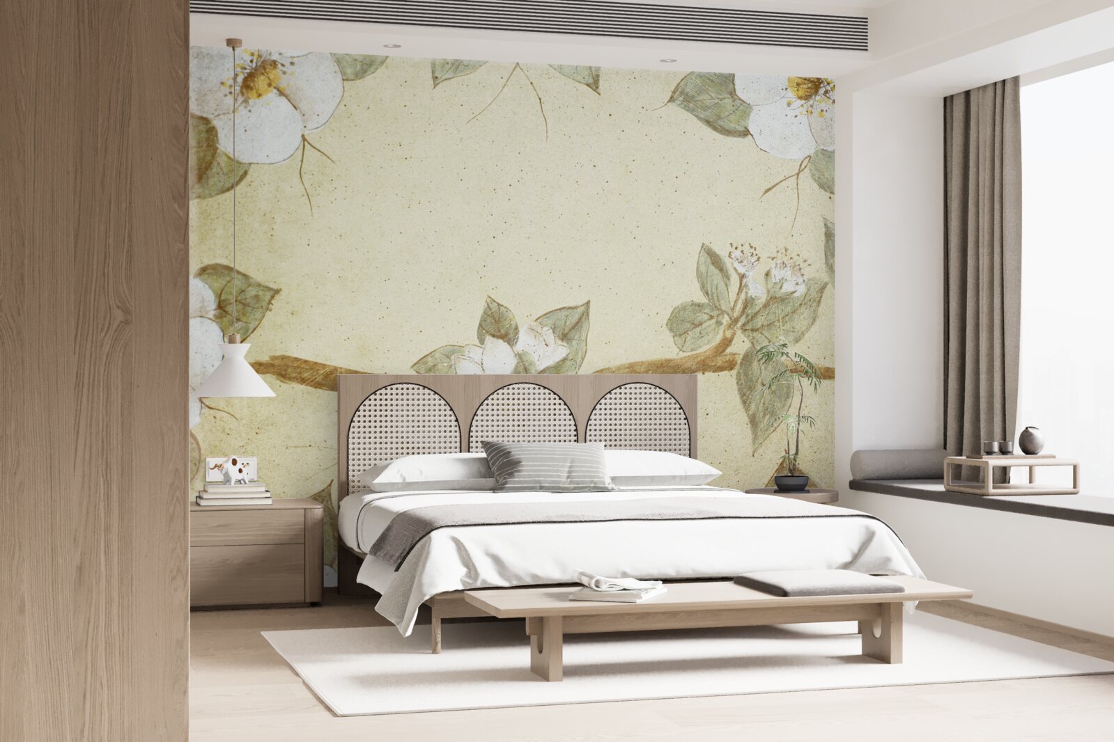 Papier peint les fleurs s'épanouissent sur les branches