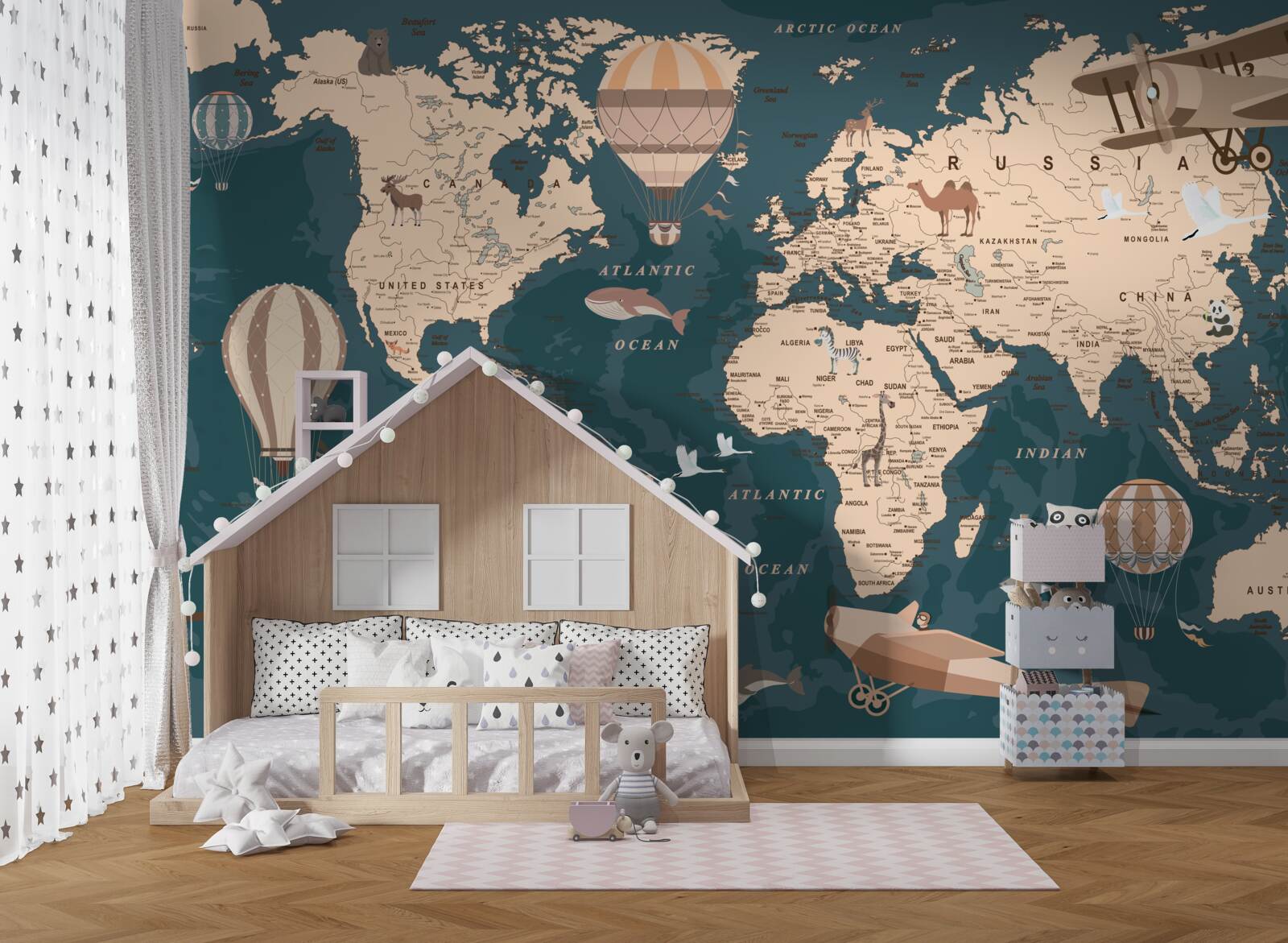 Papier peint carte du monde montrant les transports et la population