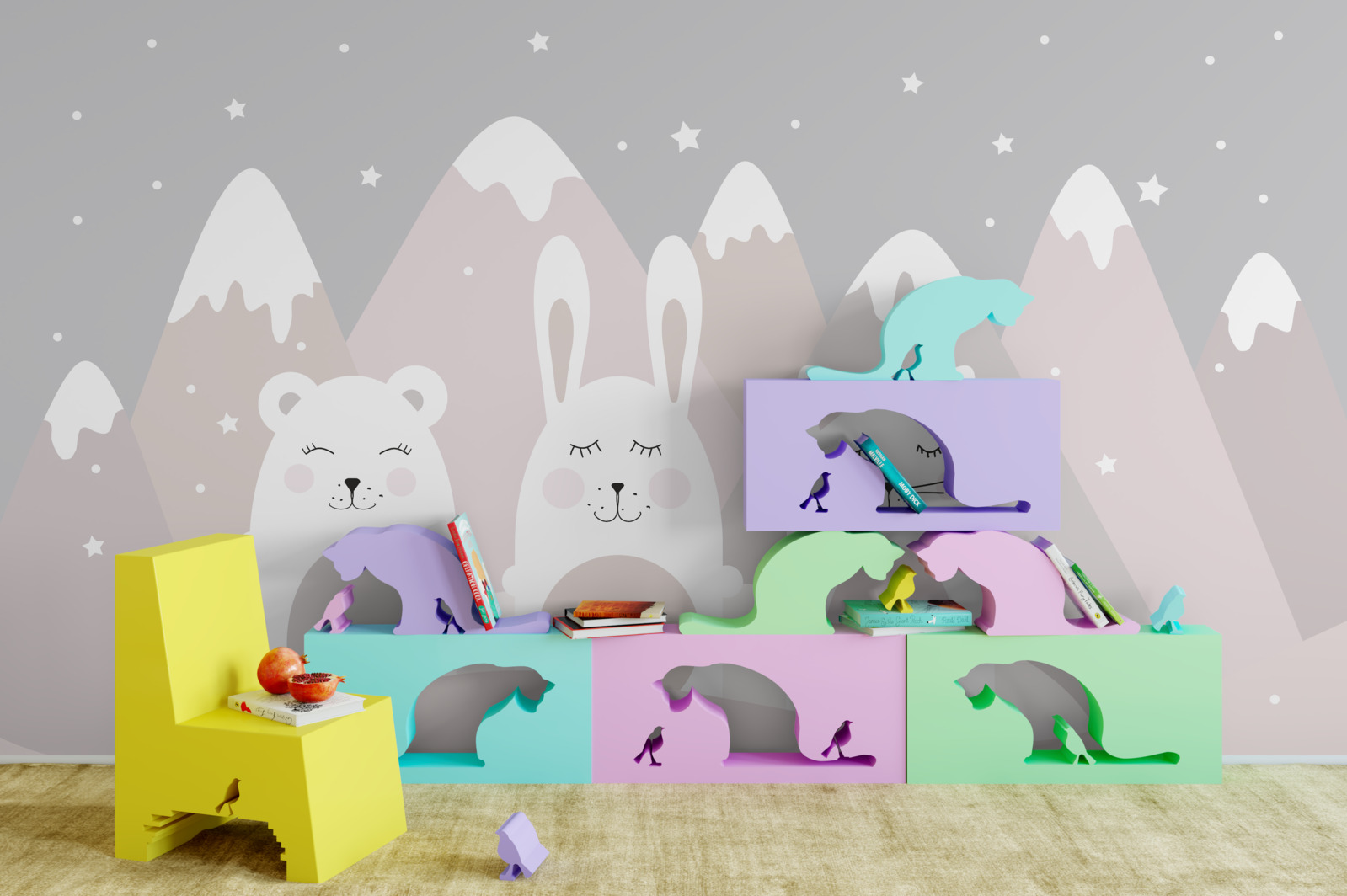 Papier peint animaux de montagne