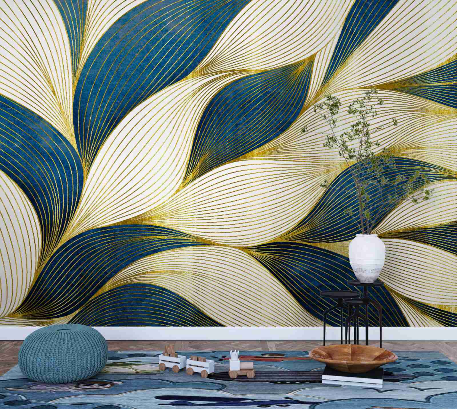 Papier peint rayures abstraites