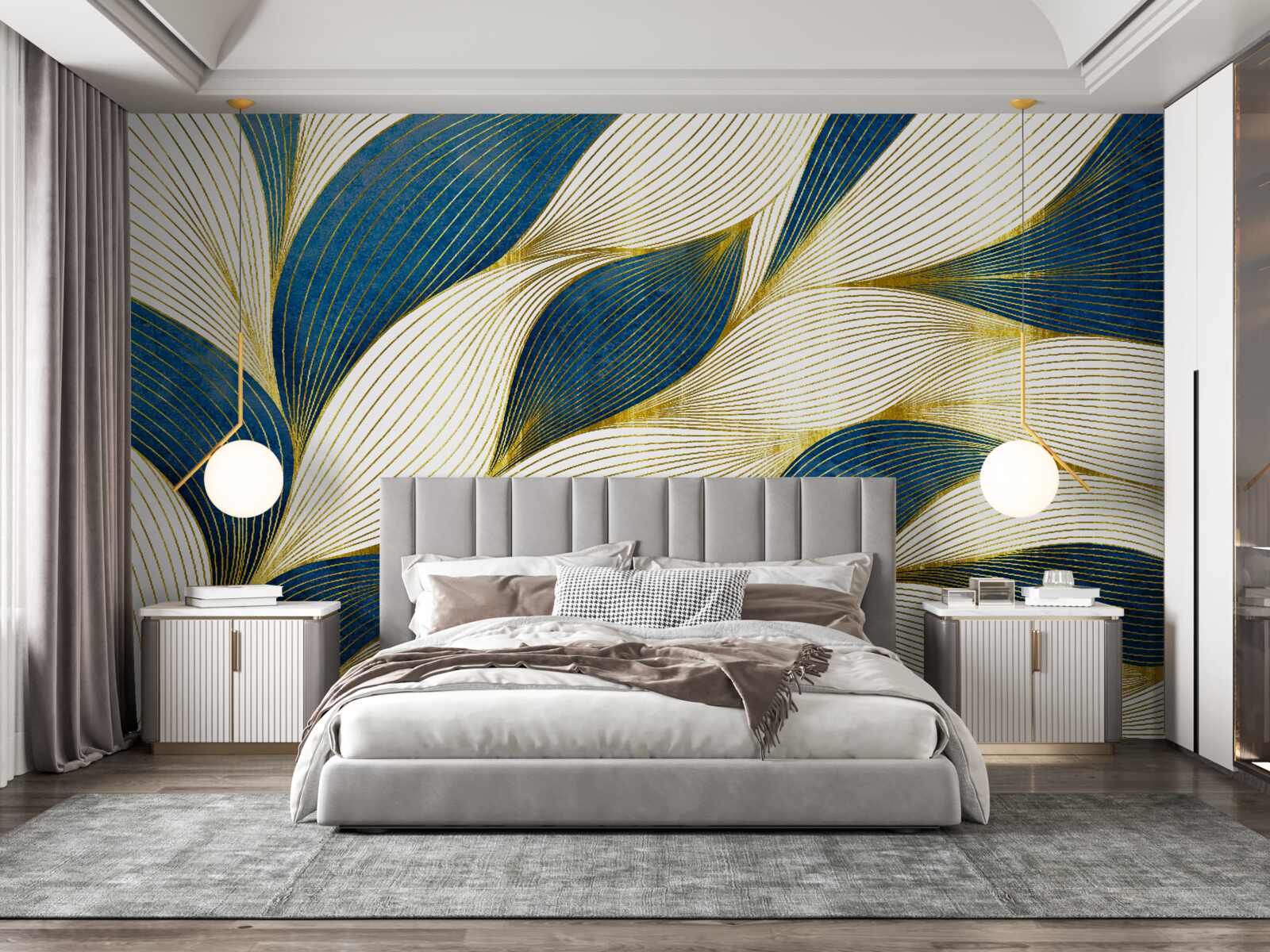 Papier peint rayures abstraites