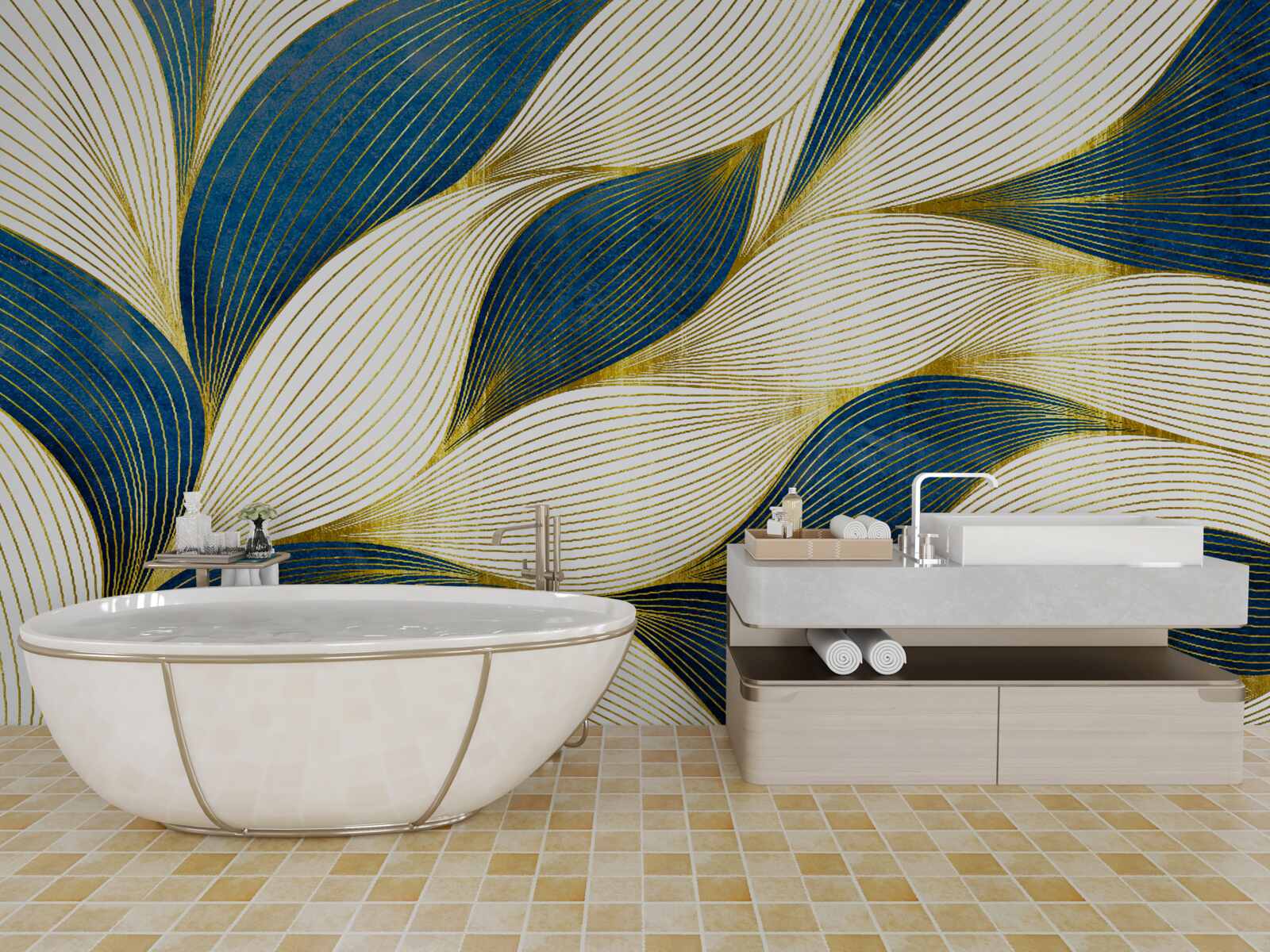 Papier peint rayures abstraites