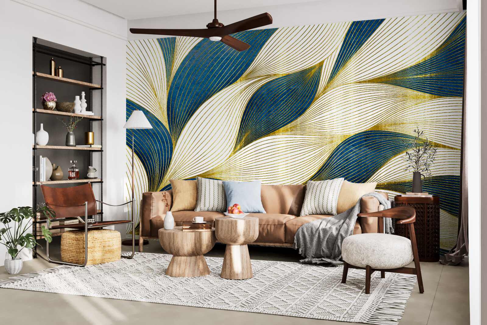 Papier peint rayures abstraites